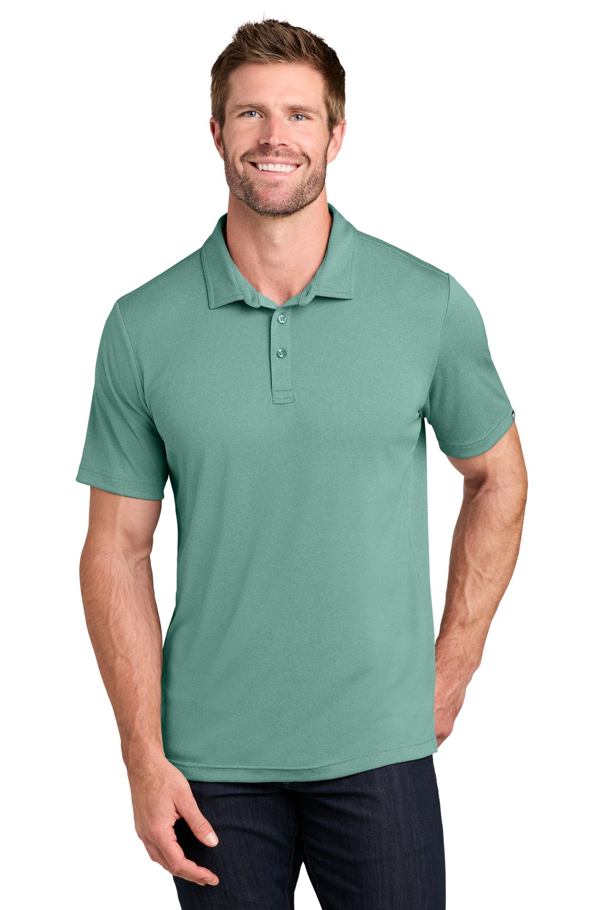 TravisMathew Coto Performance Polo. TM1MU410 in Beryl Green Heather