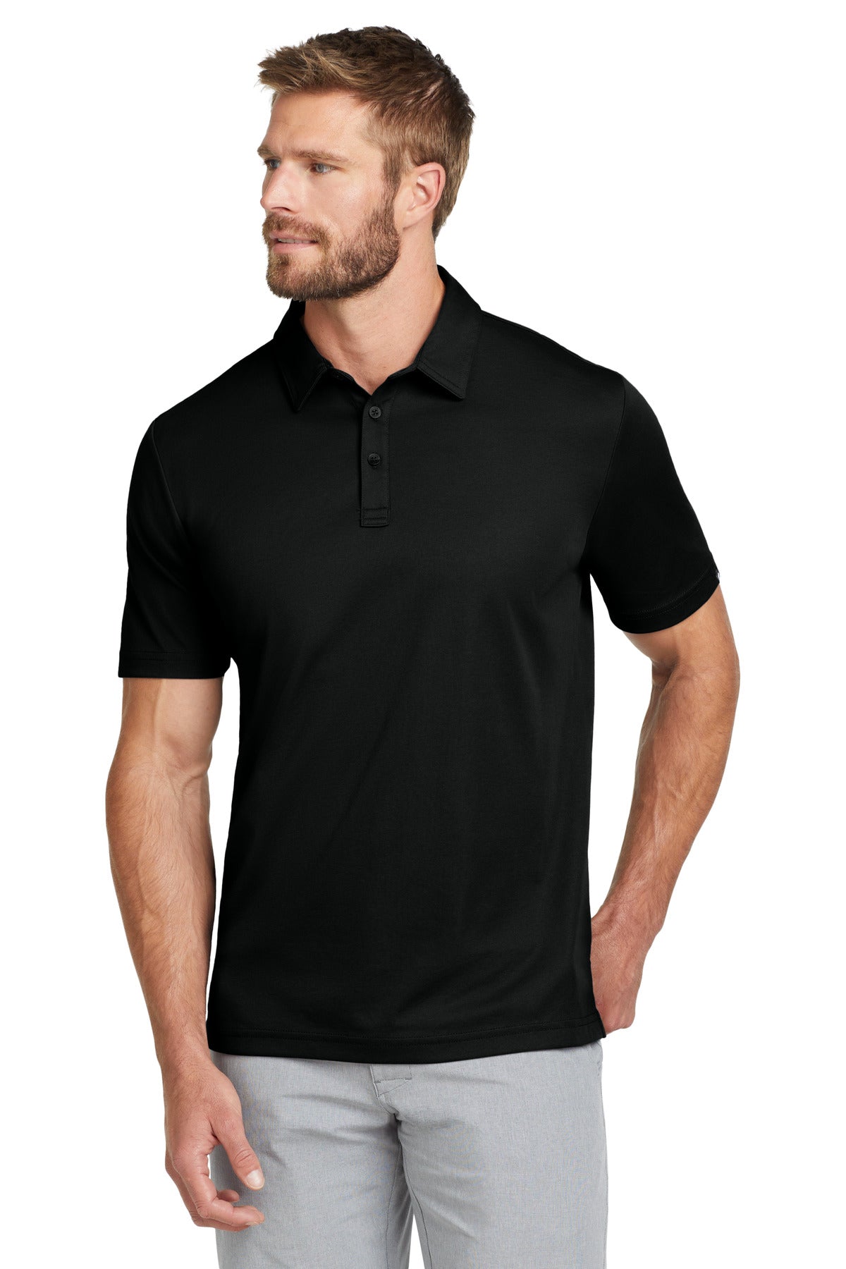 TravisMathew Oceanside Solid Polo. TM1MU411 in Black