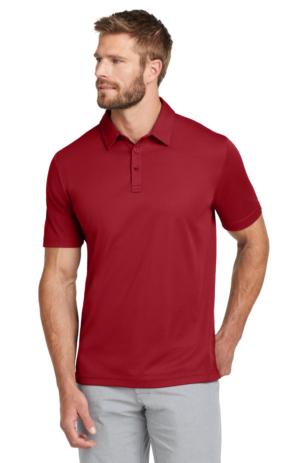 TravisMathew Oceanside Solid Polo. TM1MU411 in Scooter Red