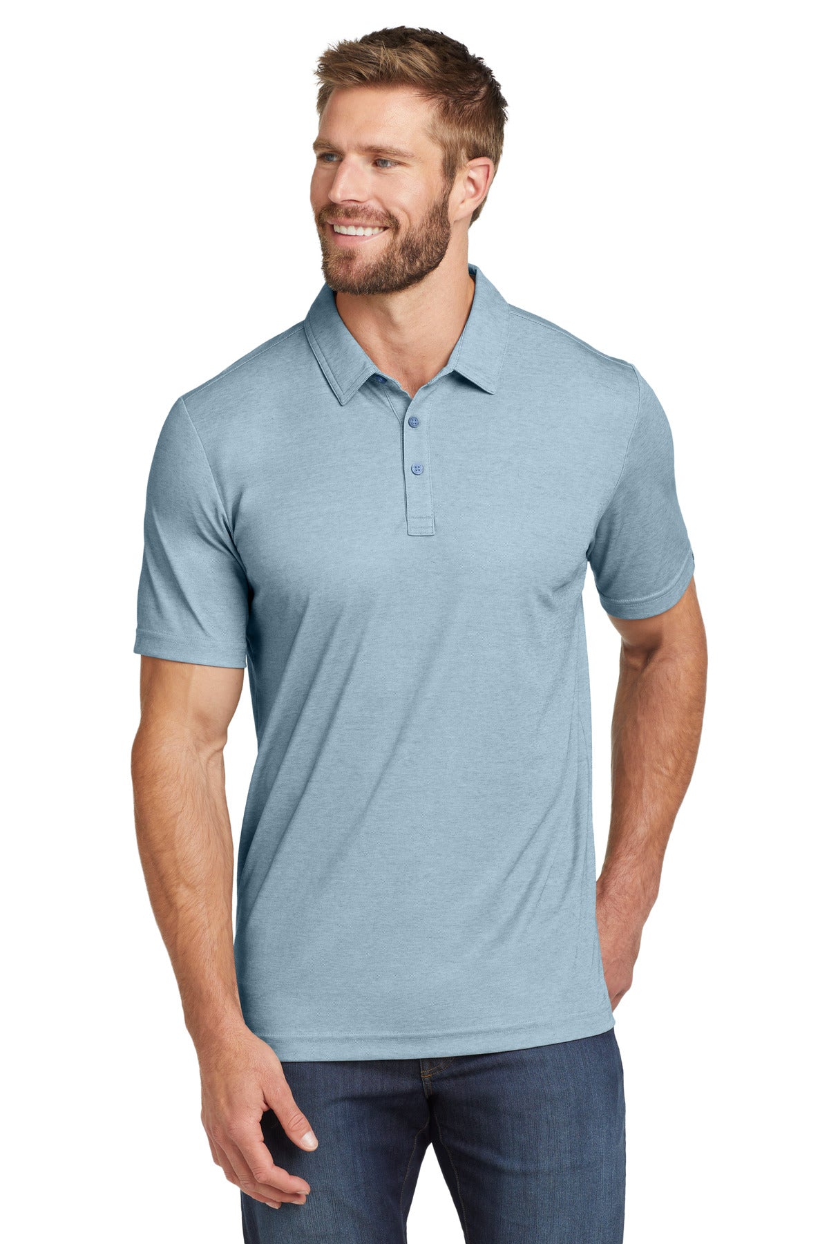 TravisMathew Oceanside Heather Polo. TM1MU412 in Allure Heather