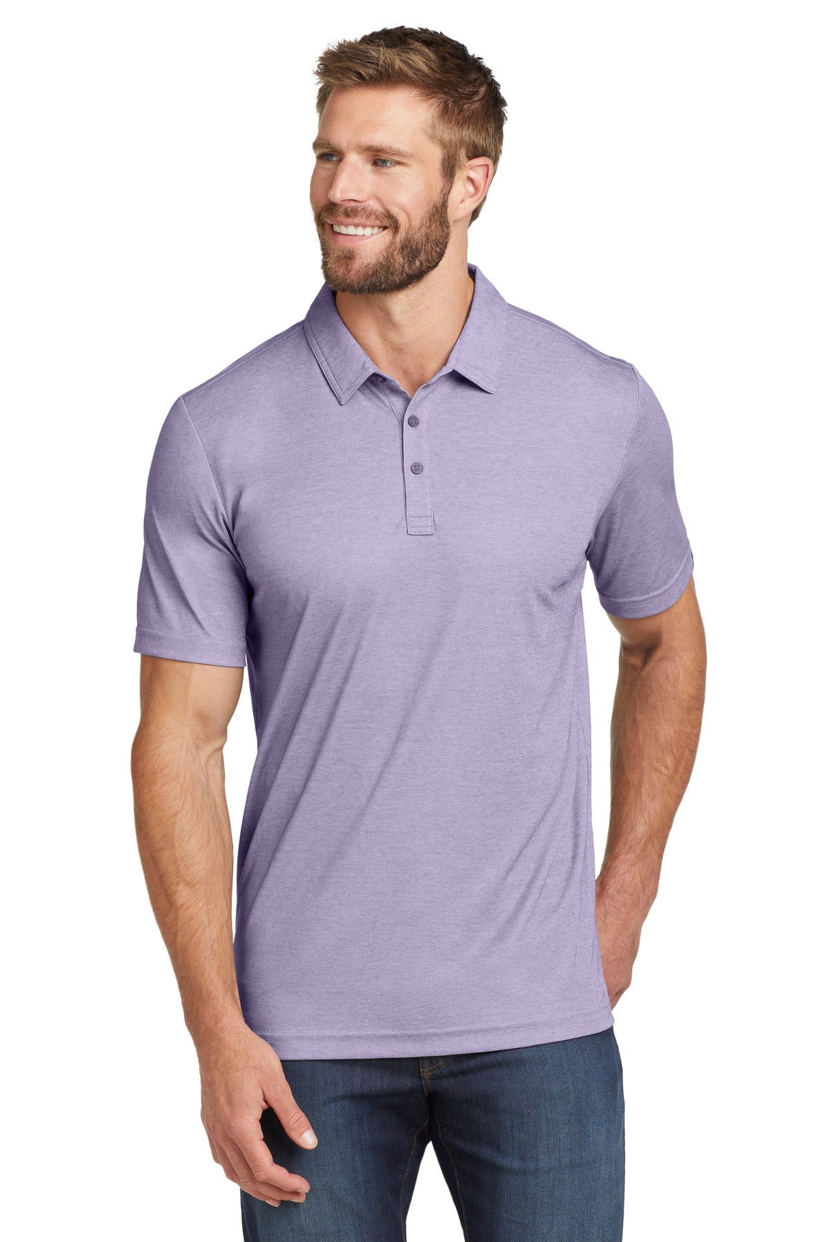 TravisMathew Oceanside Heather Polo. TM1MU412 in Purple Sage Heather