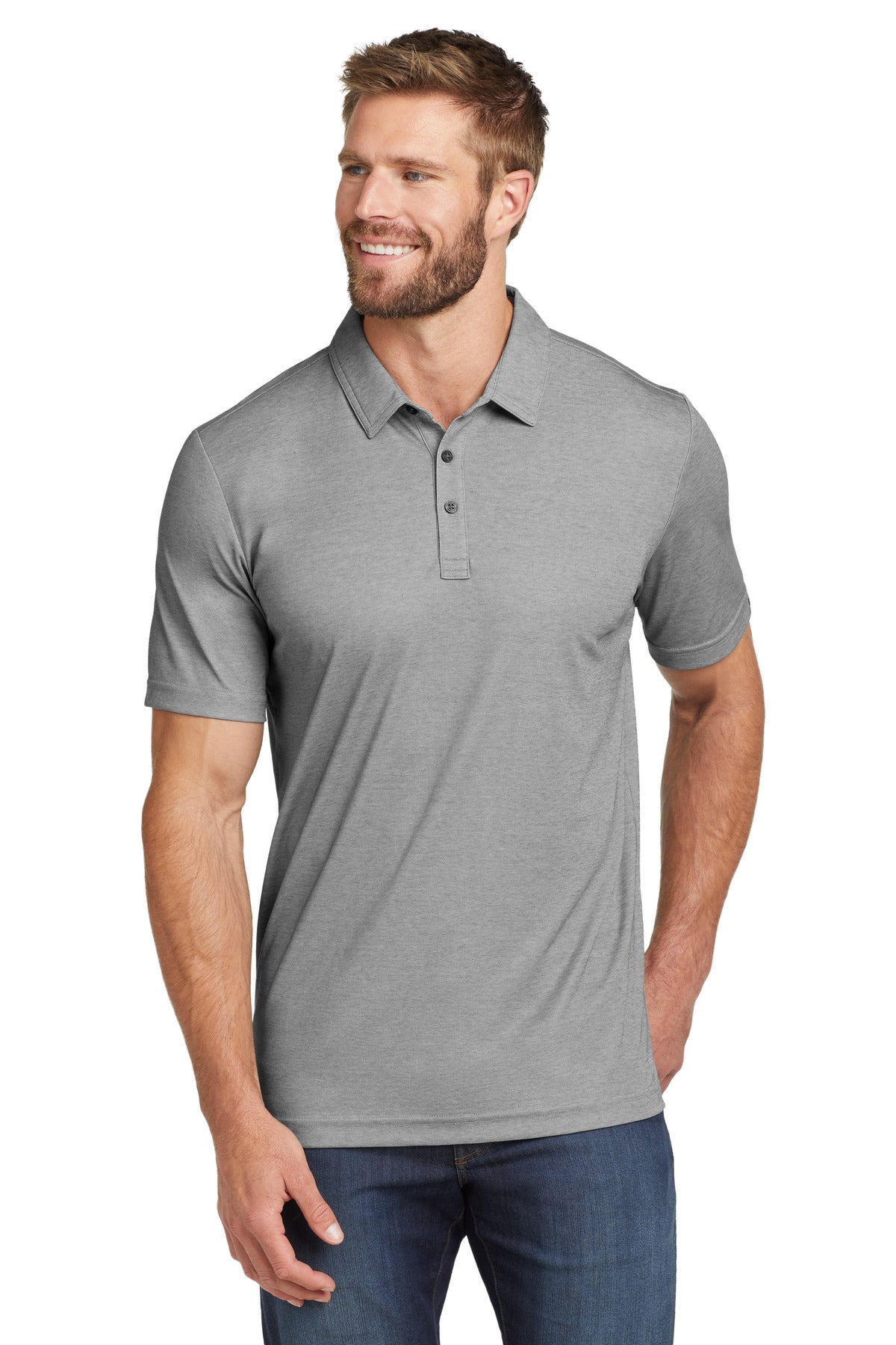 TravisMathew Oceanside Heather Polo. TM1MU412 in Quiet Shade Grey Heather
