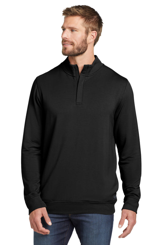 TravisMathew Newport 1/4-Zip Fleece. TM1MU419 in Black