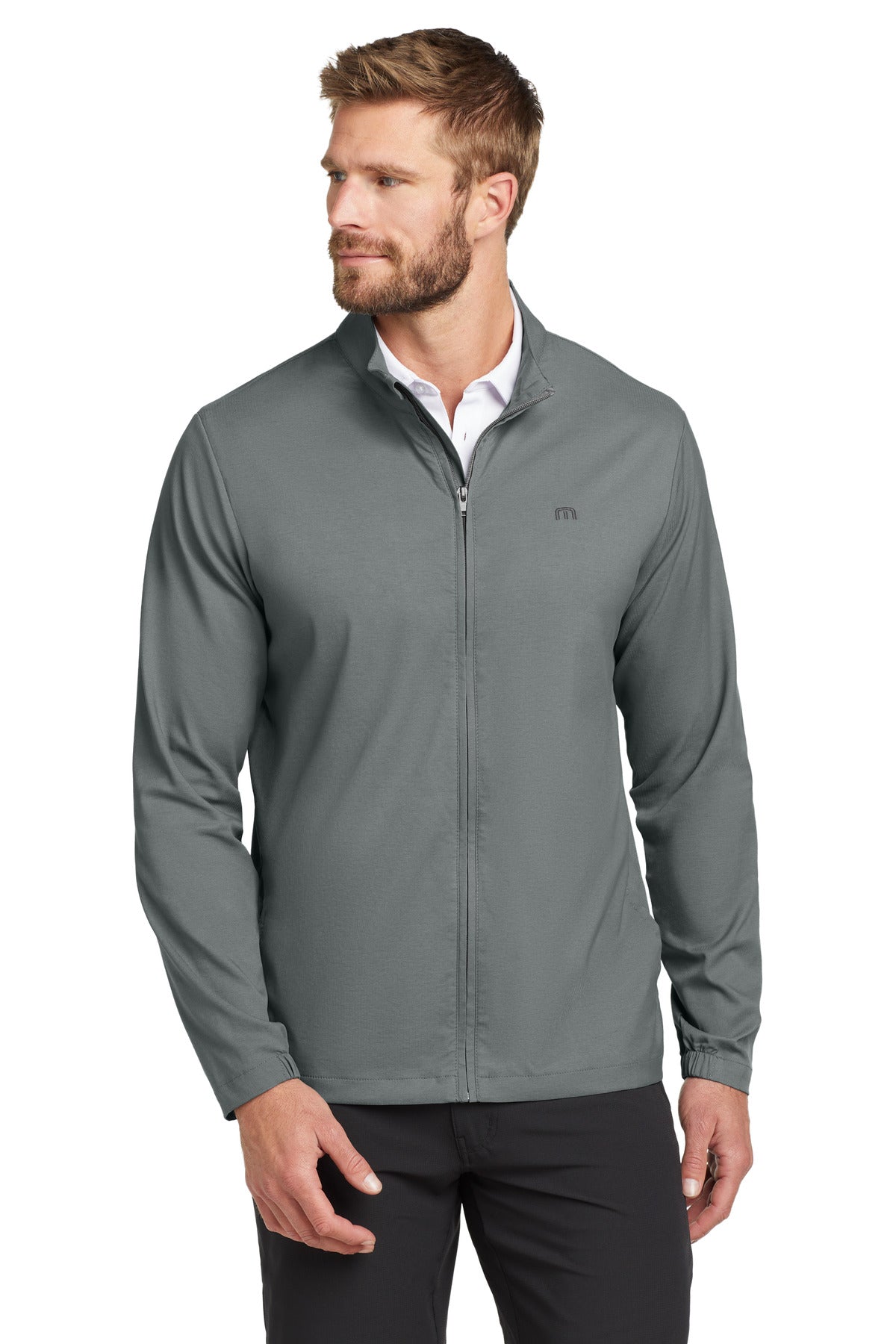 TravisMathew Surfside Full-Zip Jacket. TM1MU422 in Quiet Shade Grey Heather