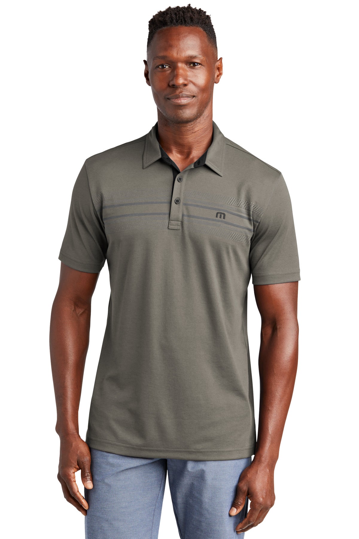 TravisMathew Monterey Chest Stripe Polo TM1MW450 in Quiet Shade Grey