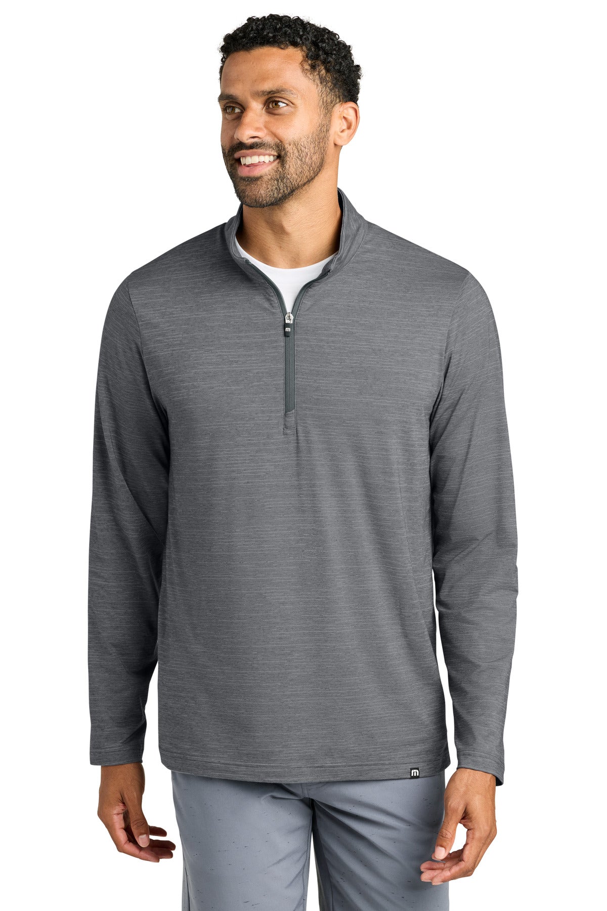 TravisMathew Crestview 1/4-Zip TM1MW452 in Grey Heather