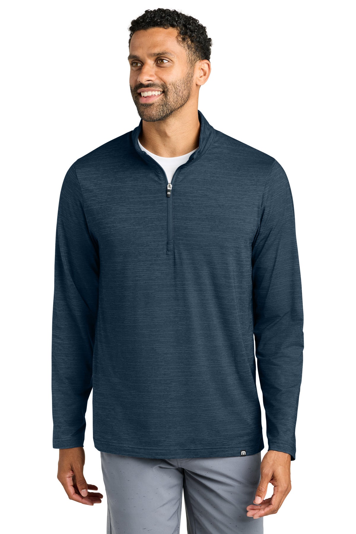 TravisMathew Crestview 1/4-Zip TM1MW452 in Vintage Indigo Heather