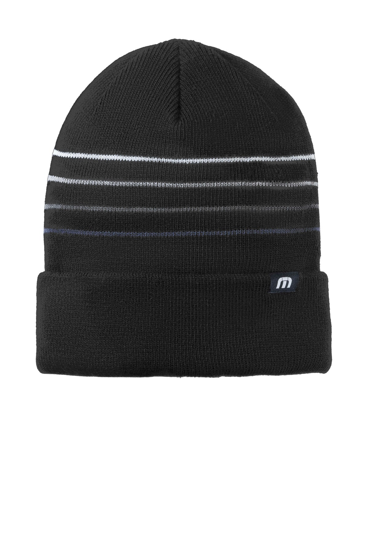 TravisMathew Striped Cuffed Beanie TM1MY393 in Black