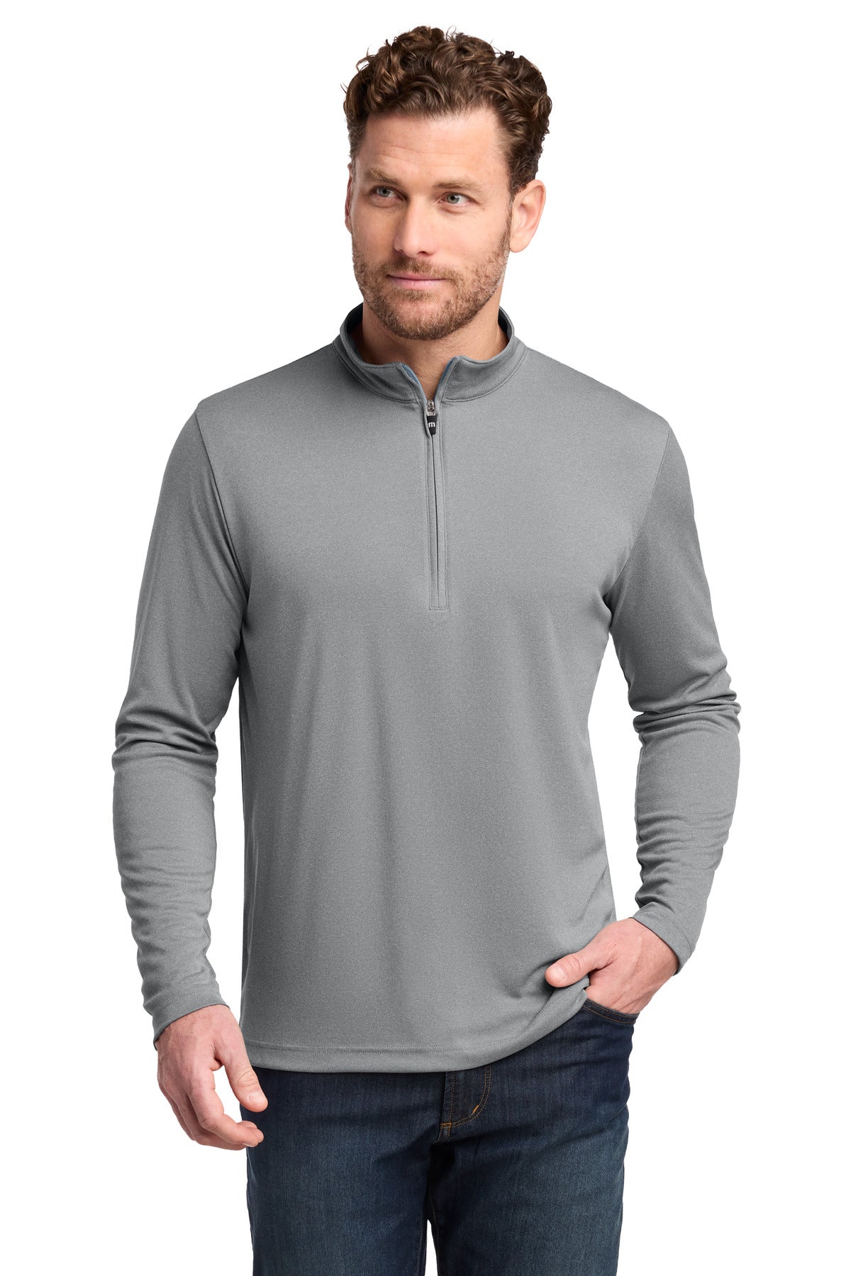 TravisMathew Coto Performance 1/4-Zip TM1MY397 in Quiet Shade Grey Heather