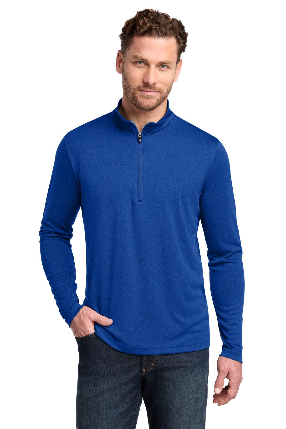 TravisMathew Coto Performance 1/4-Zip TM1MY397 in Royal Blue