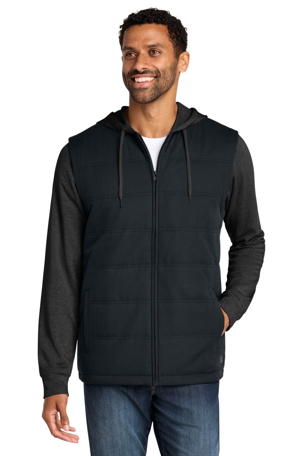 TravisMathew Tides Up Hooded Jacket TM1MZ336 in Black/ Black Heather