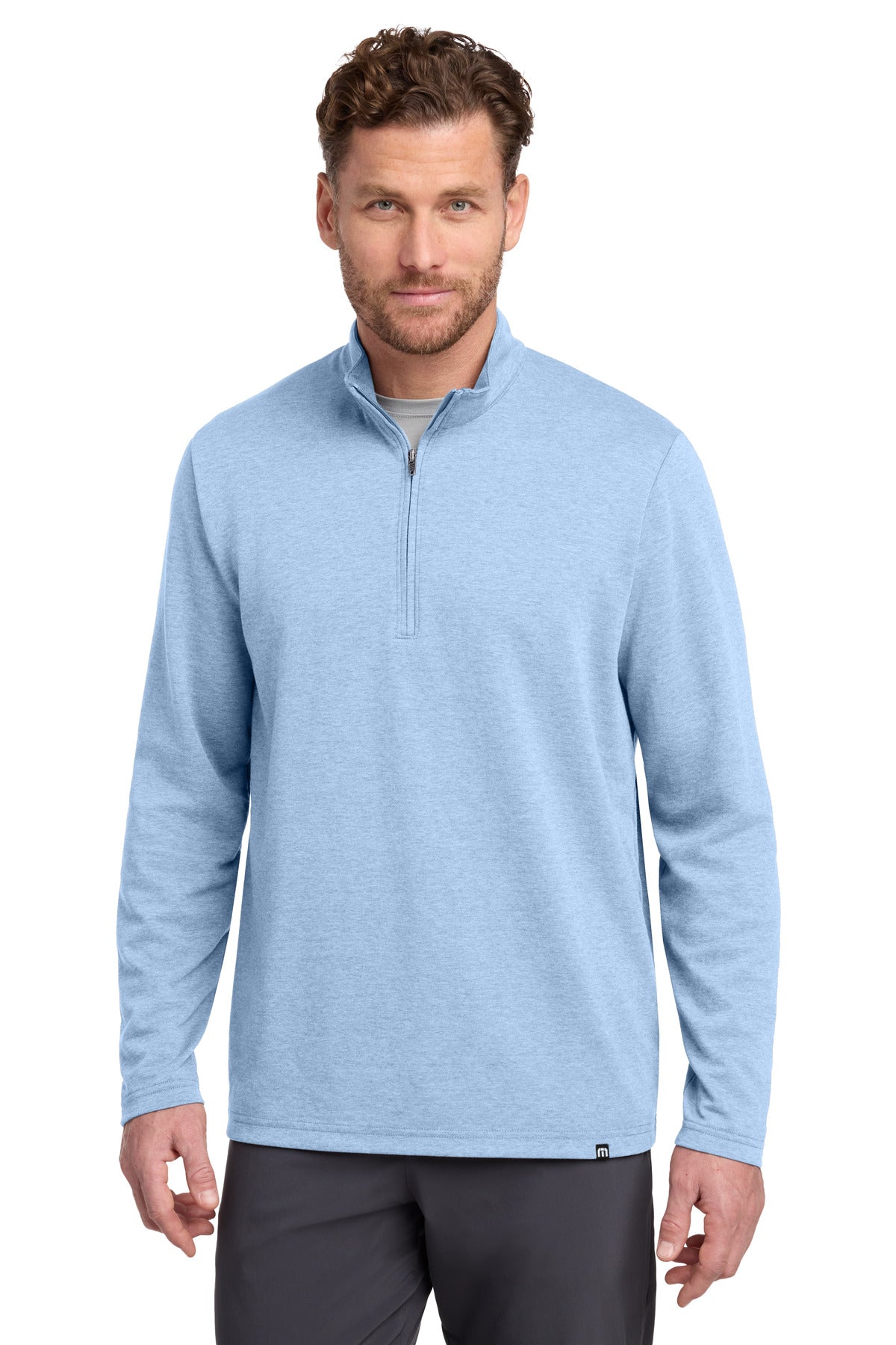 TravisMathew Coveside 1/4-Zip TM1MZ339 in Light Blue Heather