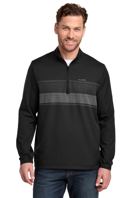 TravisMathew Balboa Chest Stripe 1/4-Zip TM1MZ340 in Black