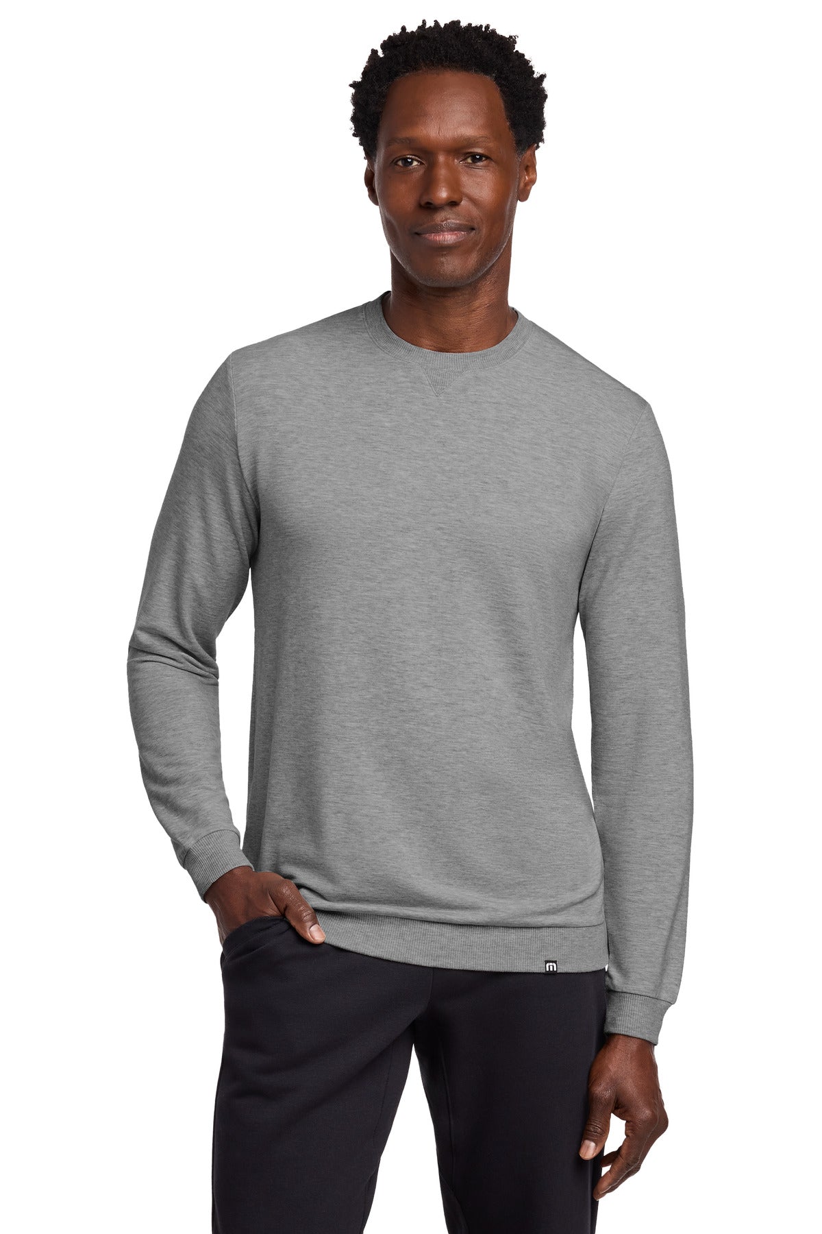 TravisMathew Long Weekend Crew TM1MZ342 in Light Grey Heather