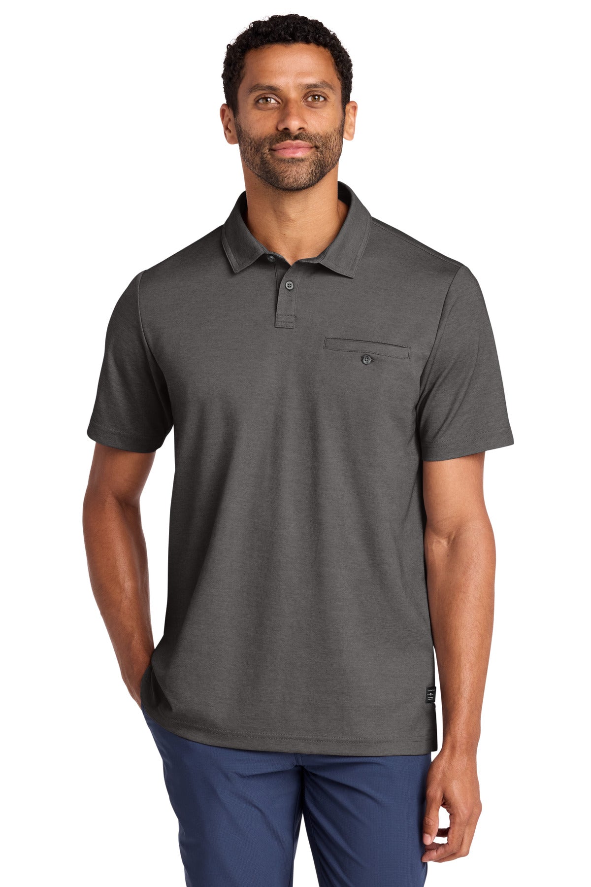 TravisMathew Sunsetters Pocket Polo TM1MZ344 in Black Heather