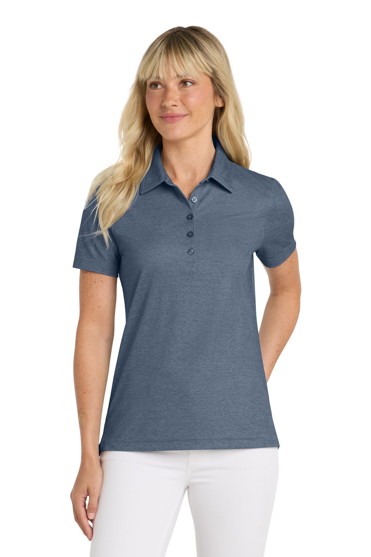 TravisMathew Women's Oceanside Heather Polo TM1WW002 in Blue Nights Heather