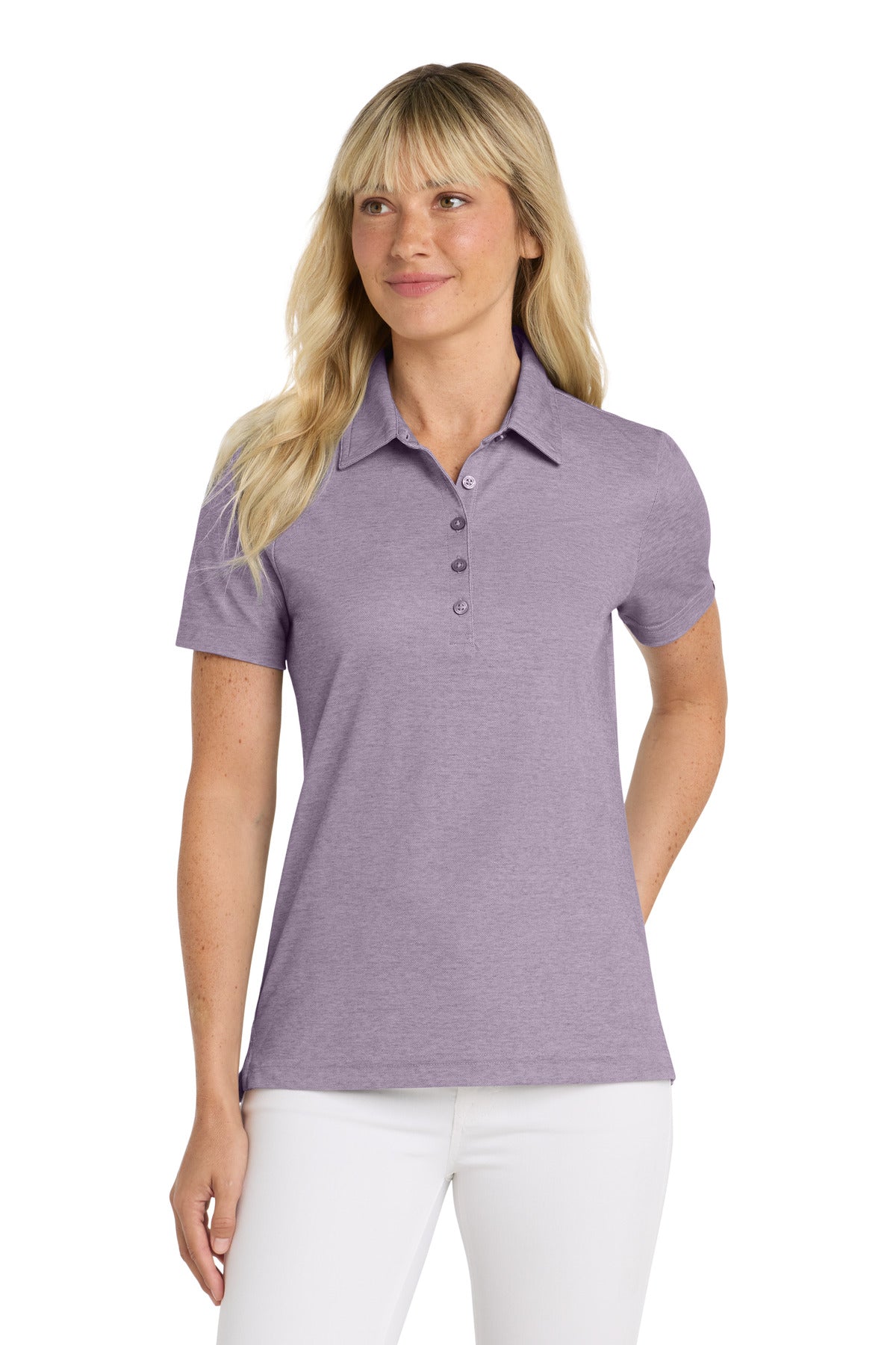 TravisMathew Women's Oceanside Heather Polo TM1WW002 in Purple Sage Heather