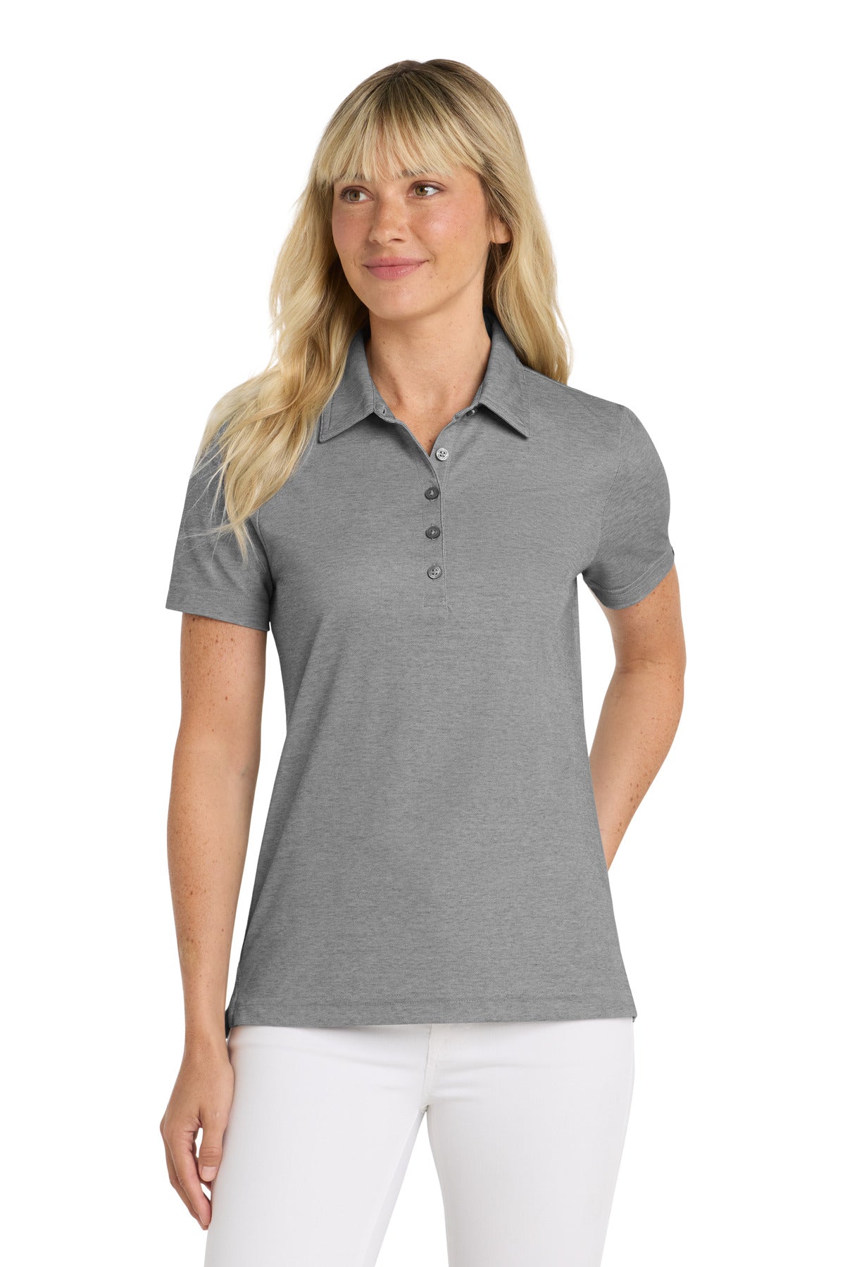 TravisMathew Women's Oceanside Heather Polo TM1WW002 in Quiet Shade Grey Heather
