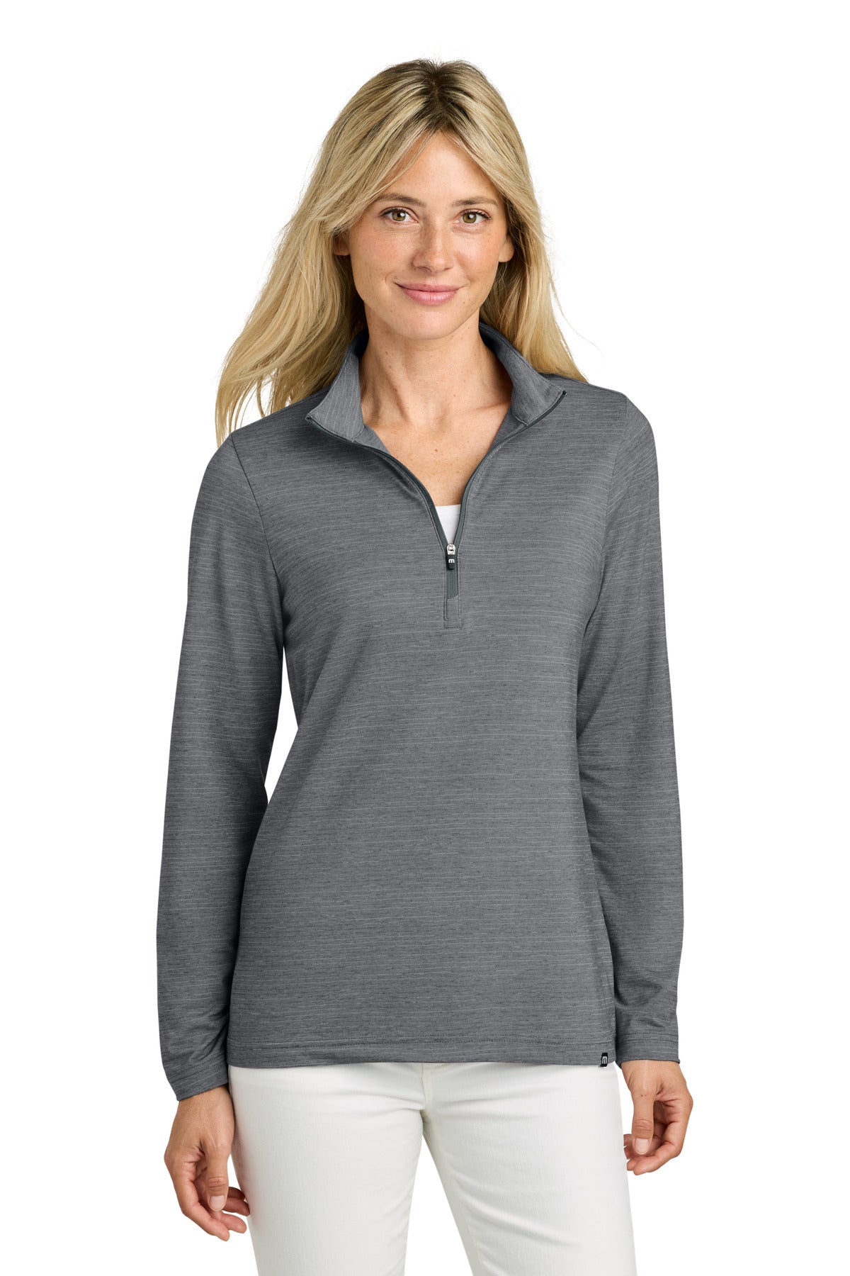TravisMathew Women's Crestview 1/4-Zip TM1WW003 in Grey Heather