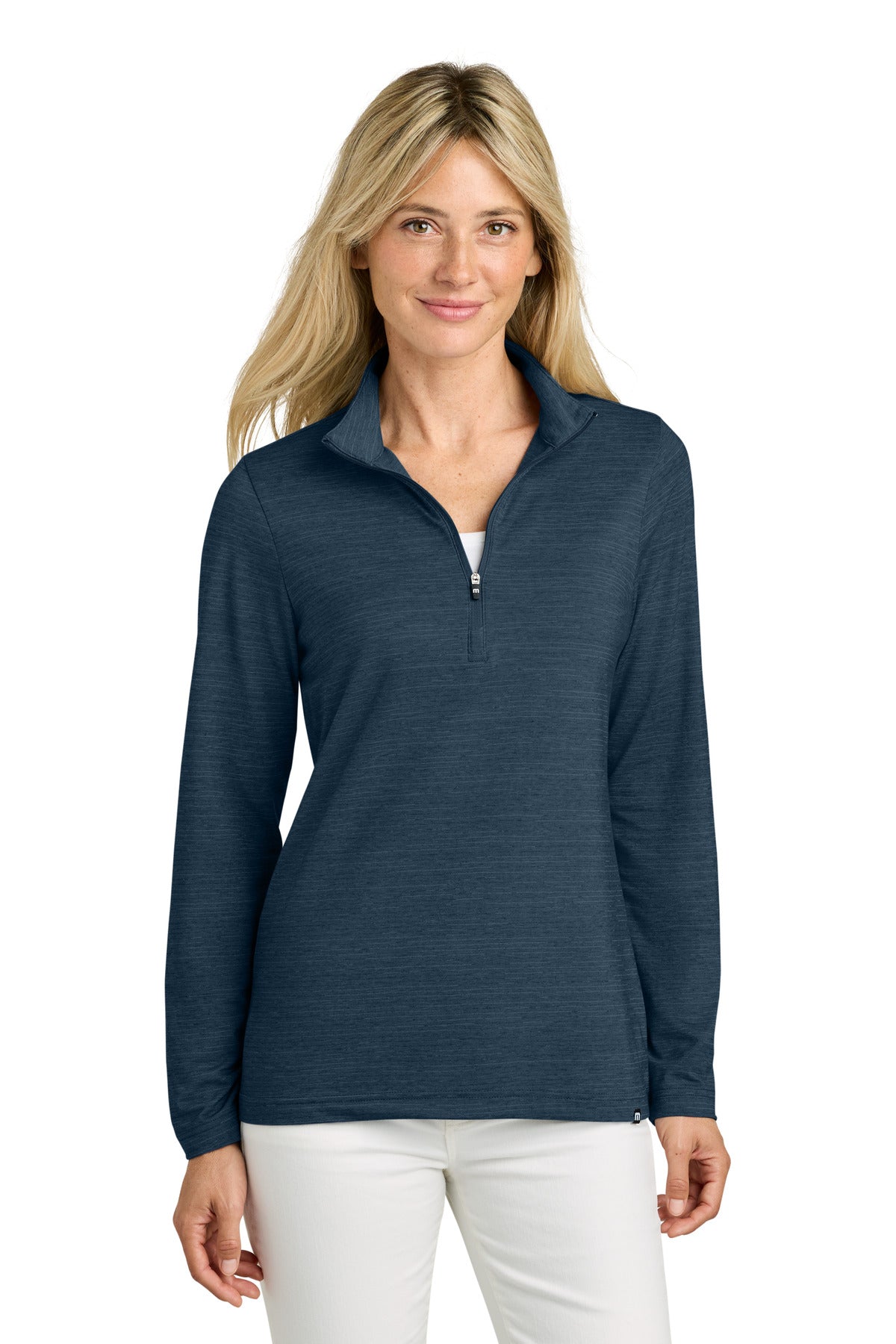 TravisMathew Women's Crestview 1/4-Zip TM1WW003 in Vintage Indigo Heather