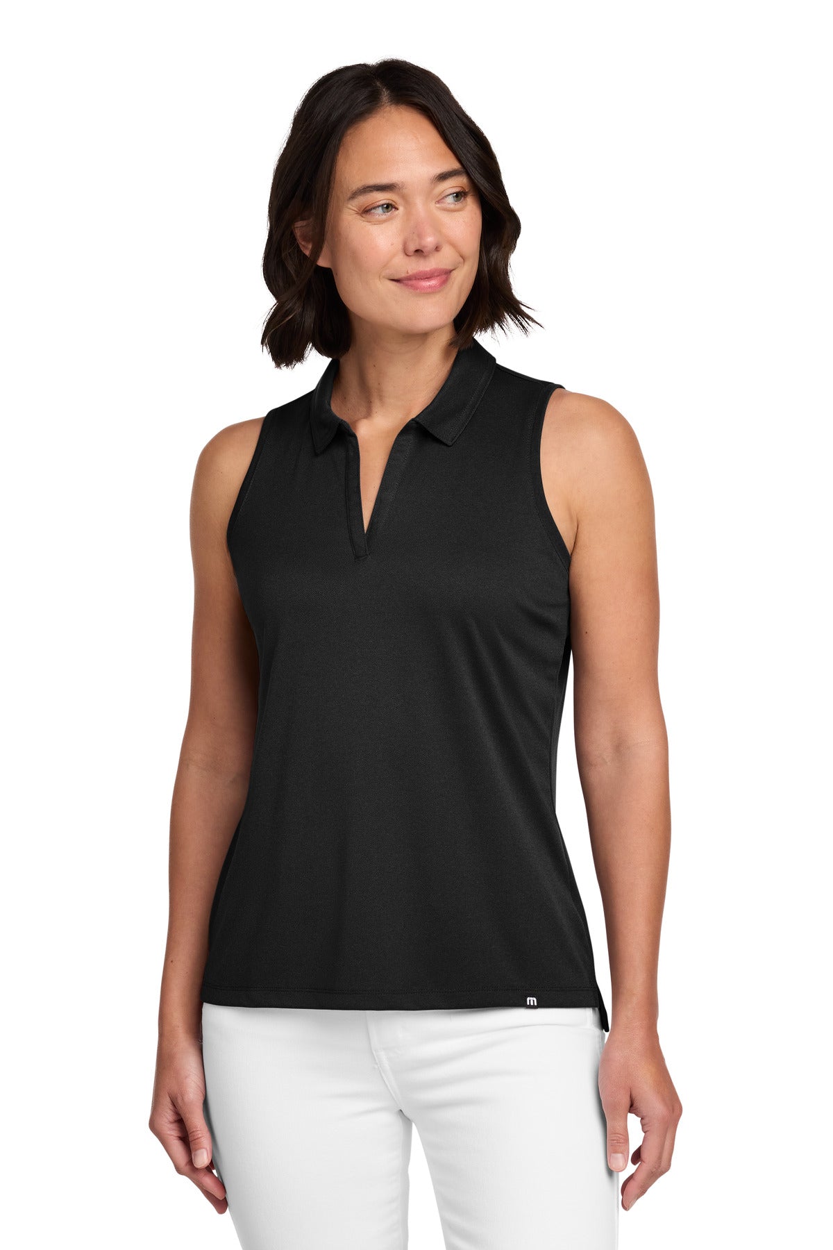 TravisMathew Women's Coto Performance Sleeveless Polo TM1WX001 in Black