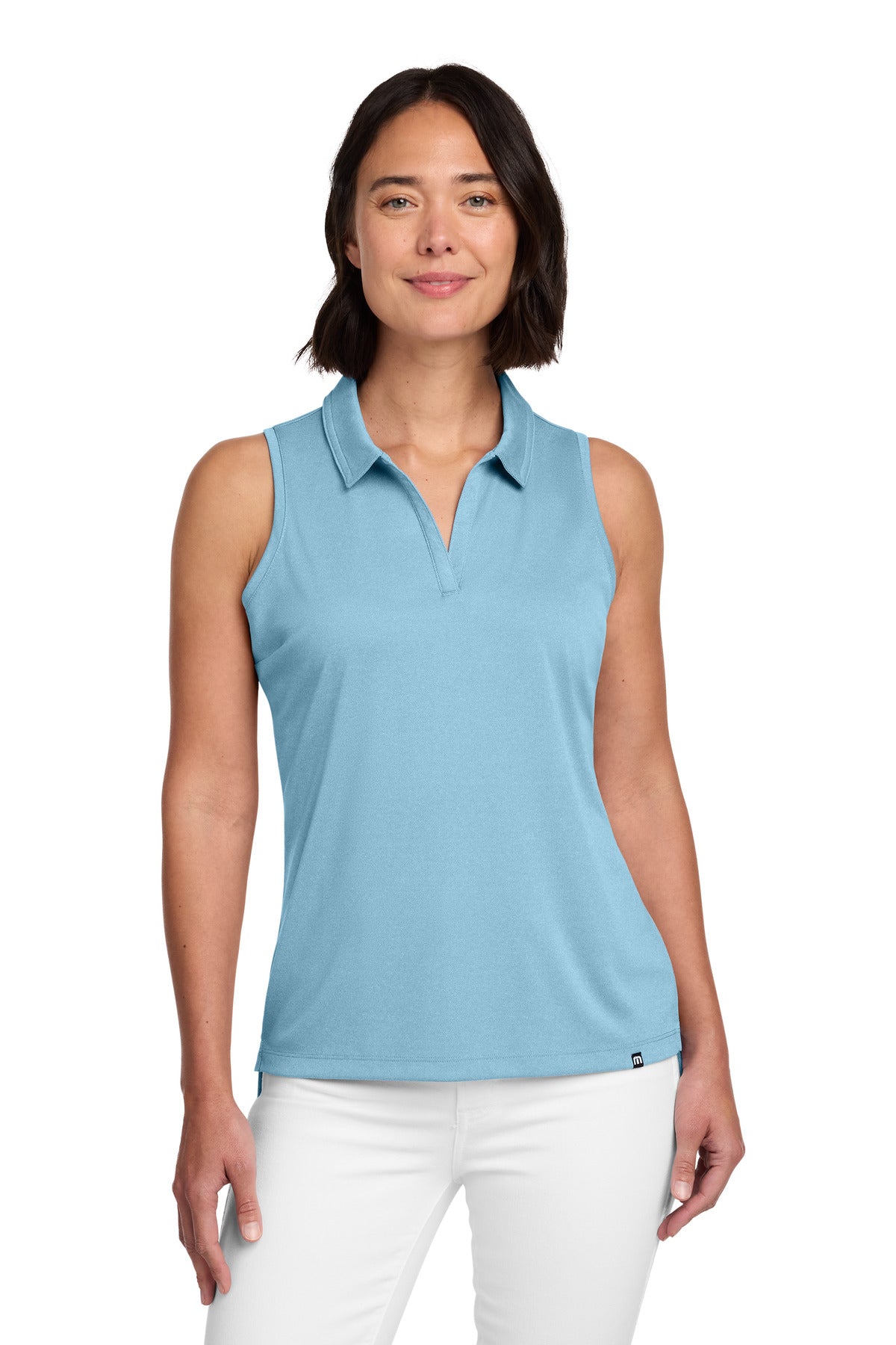 TravisMathew Women's Coto Performance Sleeveless Polo TM1WX001 in Brilliant Blue Heather