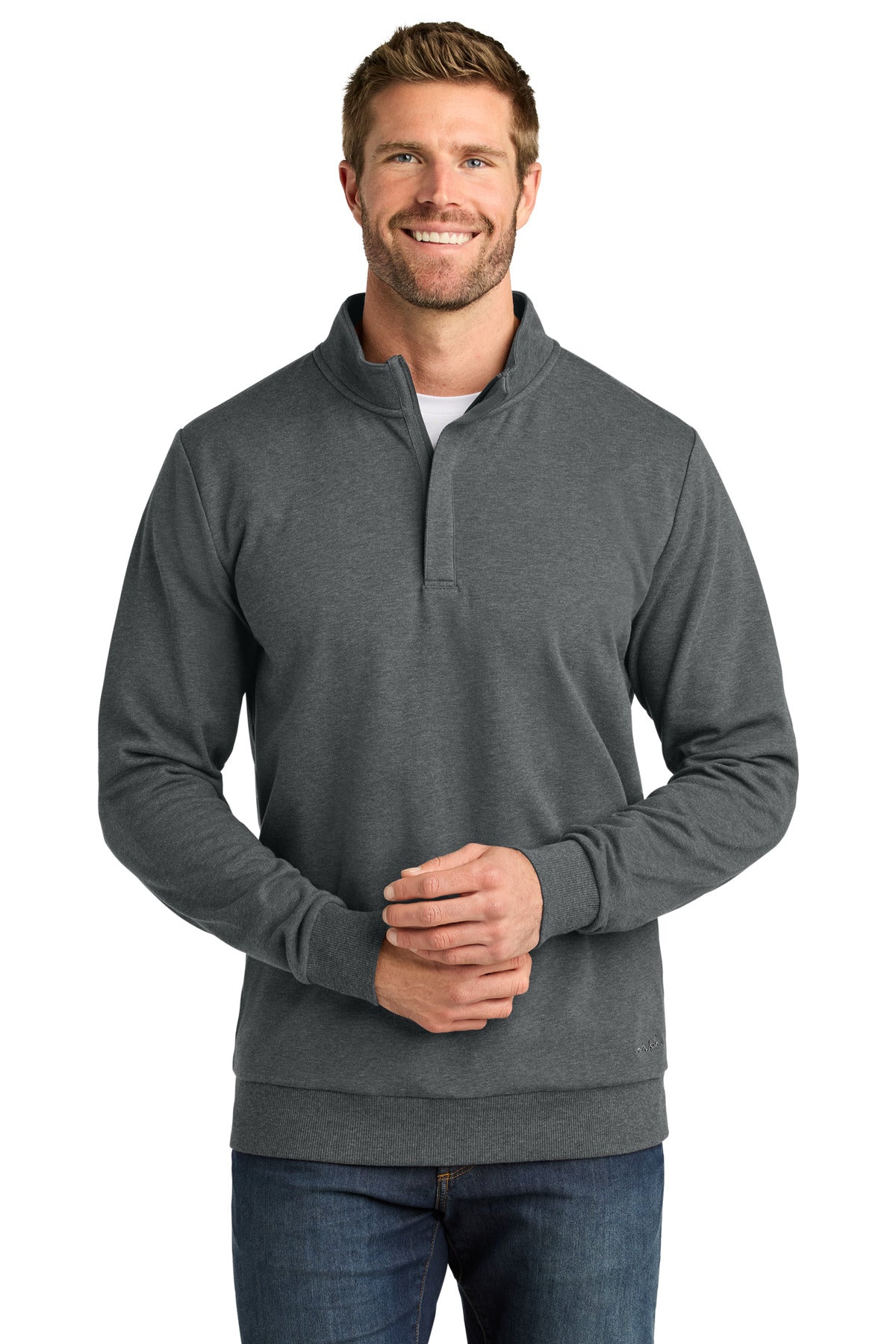 TravisMathew Ocean Villa 1/4-Zip TMA41421 in Dark Grey Heather