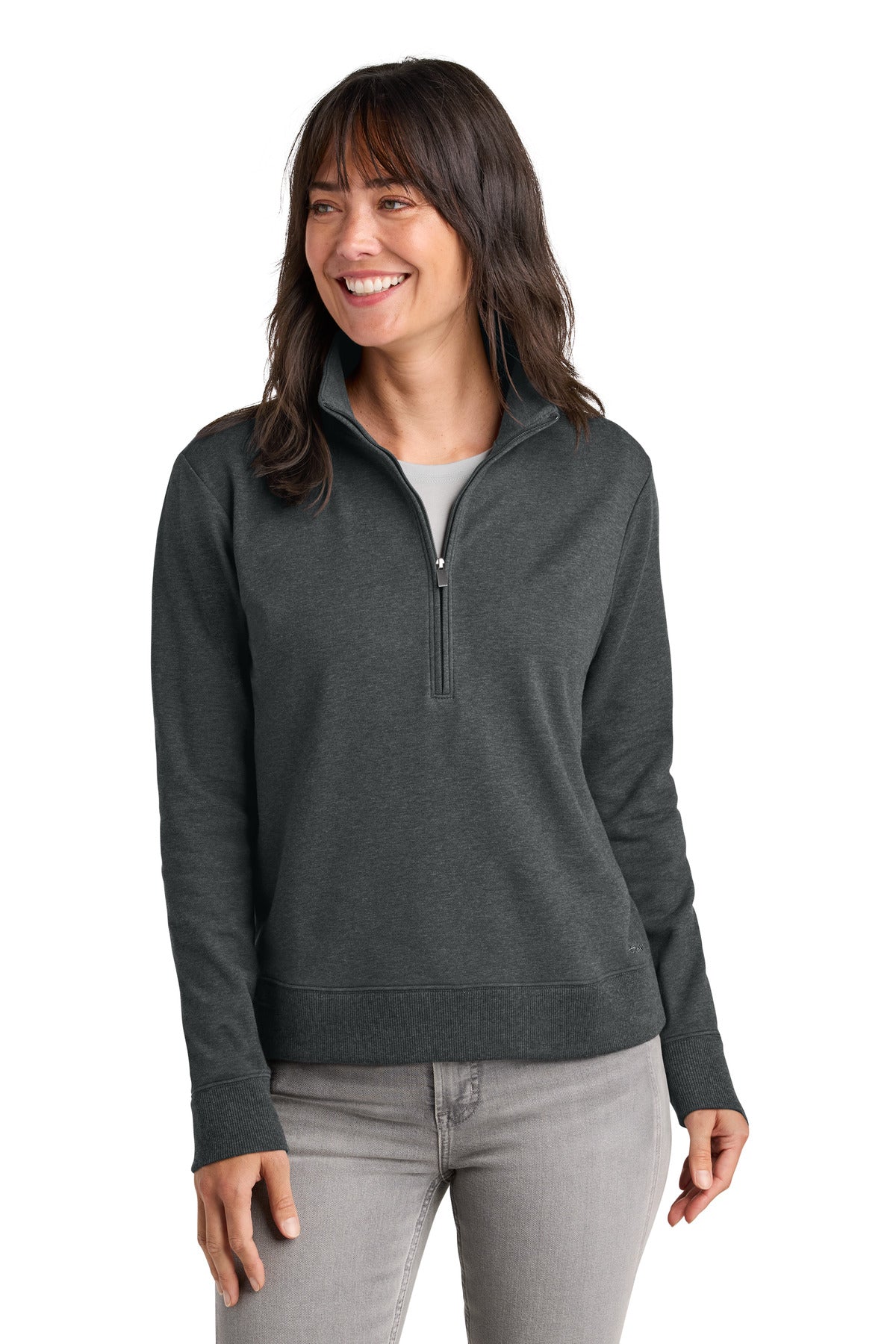 TravisMathew Women's Ocean Villa 1/4-Zip TMA41428 in Dark Grey Heather