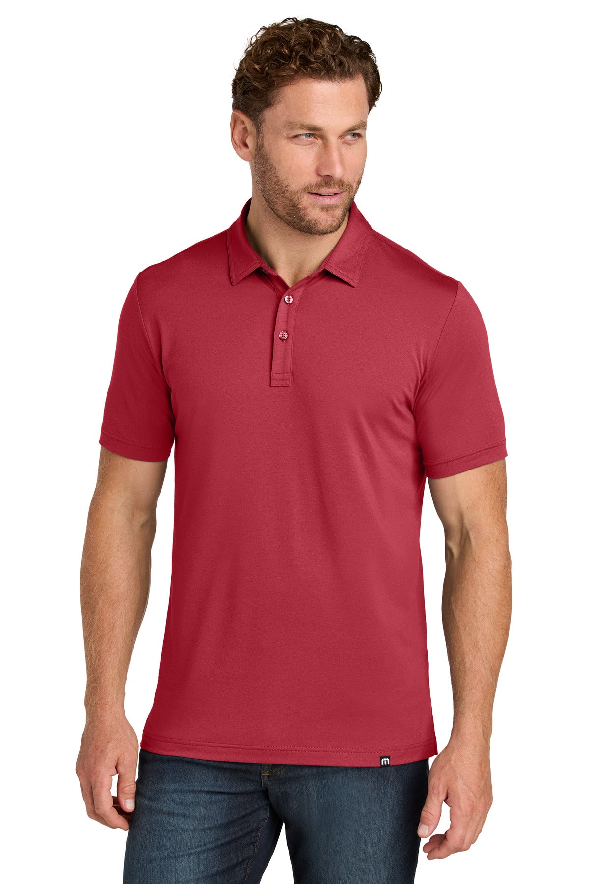 TravisMathew Glenview Solid Polo TMA41461 in Scooter Red