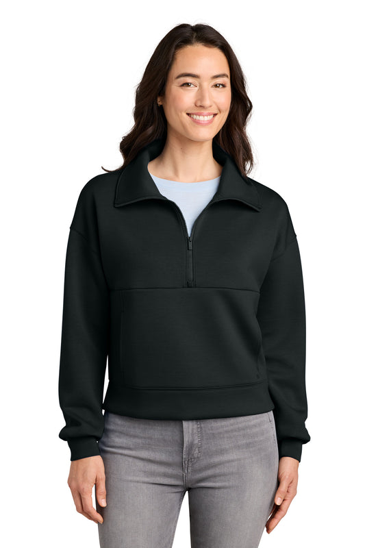 TravisMathew Women's Momentum Shift 1/2-Zip TMA42219 in Black