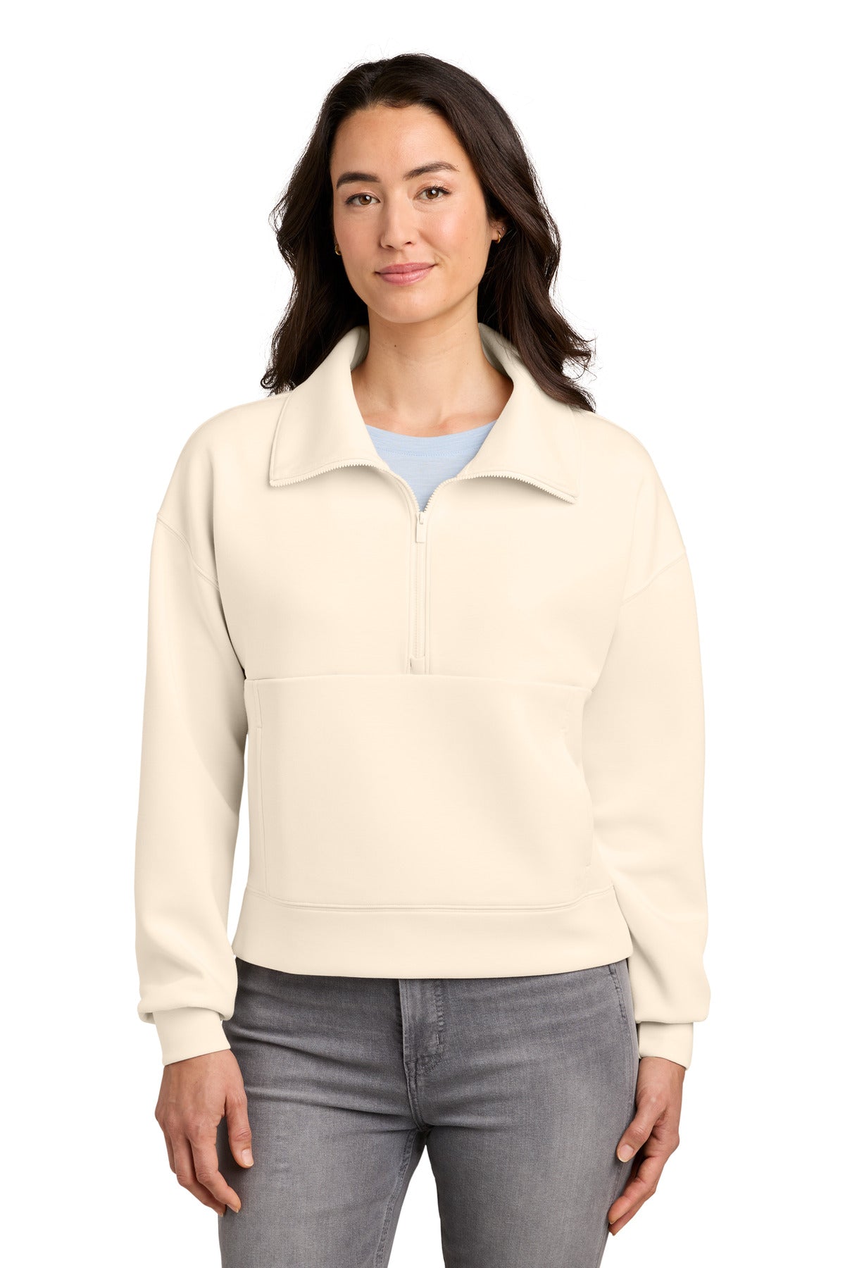 TravisMathew Women's Momentum Shift 1/2-Zip TMA42219 in Eggnog