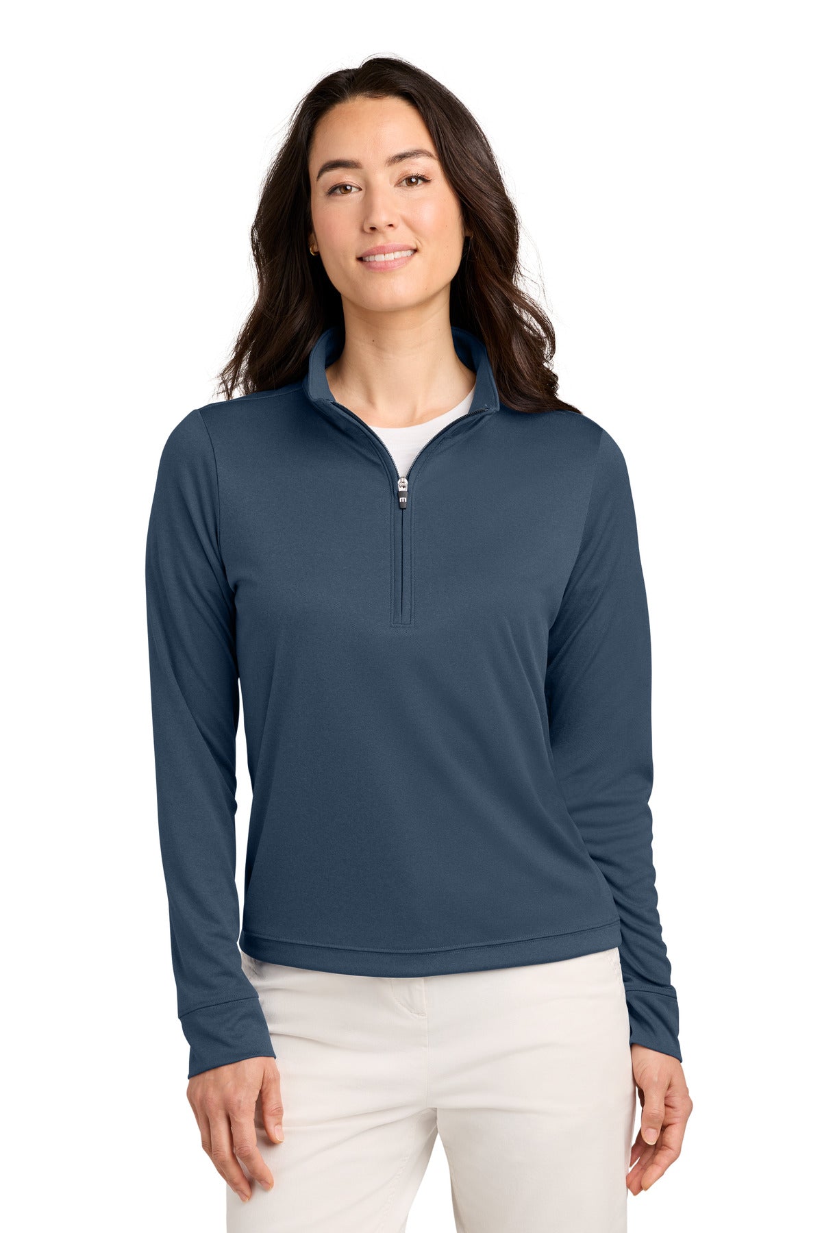 TravisMathew Women's Coto 1/2-Zip TMA42777 in Vintage Indigo/ Black