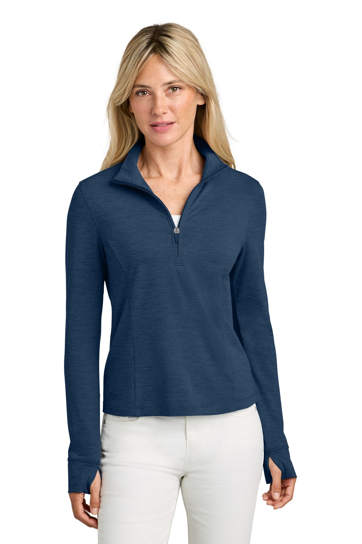 TravisMathew Women's Onward 1/2-Zip TMA42778 in Navy Heather