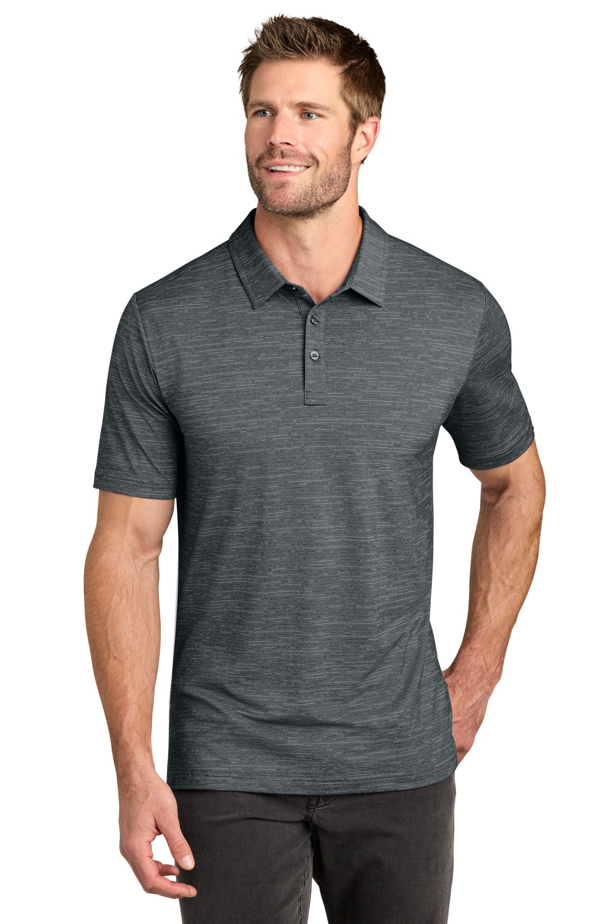 TravisMathew Crestview Polo TMA46371 in Grey Heather