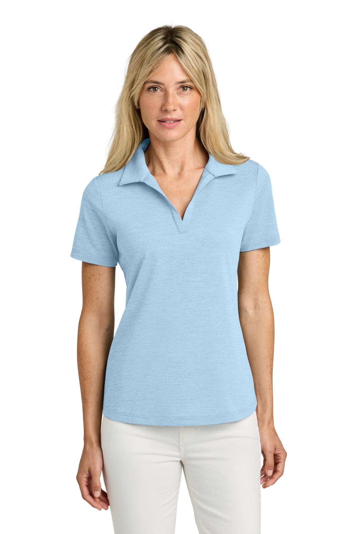 TravisMathew Women's Onward Polo TMA46416 in Airy Blue Heather