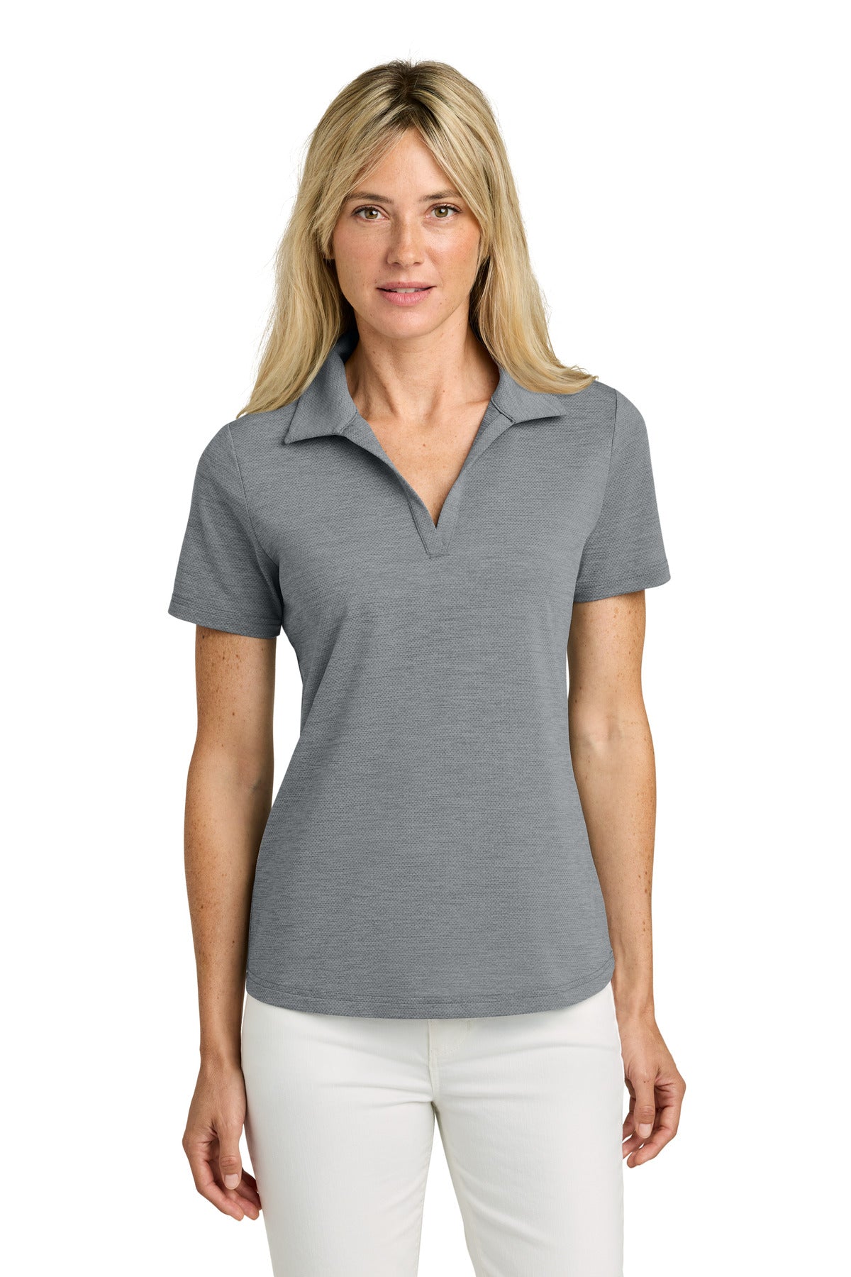TravisMathew Women's Onward Polo TMA46416 in Quiet Shade Grey Heather