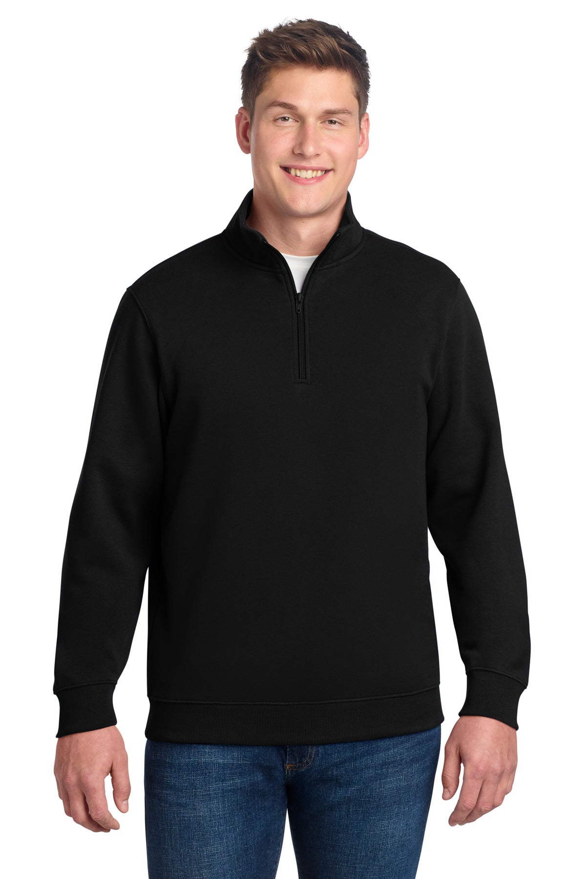 Sport-Tek Tall 1/4-Zip Sweatshirt. TST253 in Black