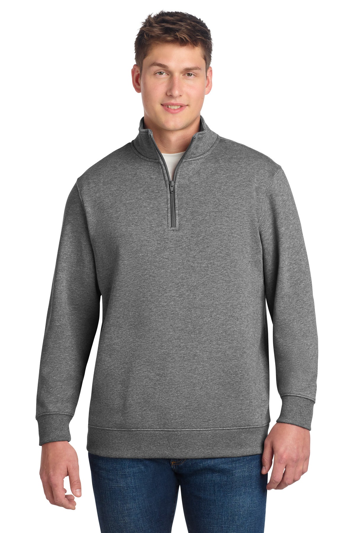 Sport-Tek Tall 1/4-Zip Sweatshirt. TST253 in Vintage Heather