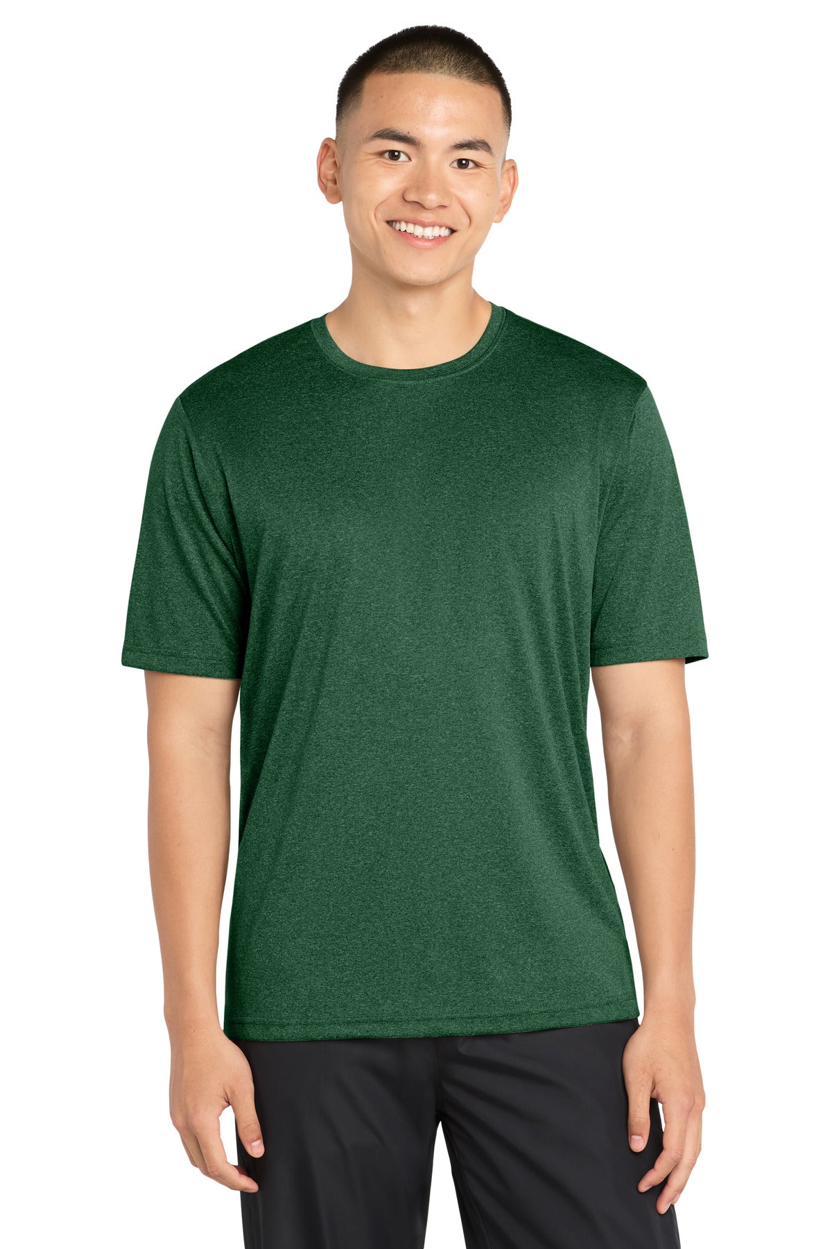 Sport-Tek Tall Heather Contender Tee. TST360 in Forest Green Heather