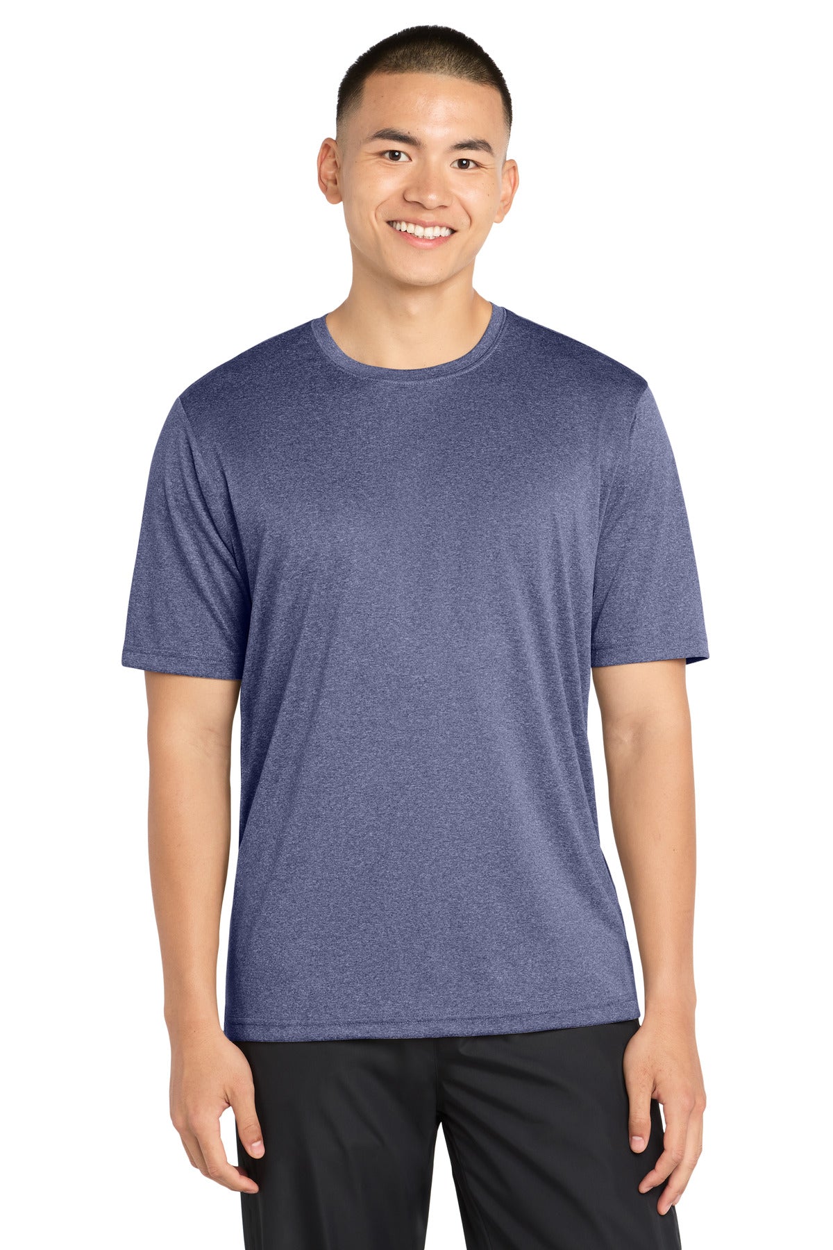 Sport-Tek Tall Heather Contender Tee. TST360 in True Navy Heather
