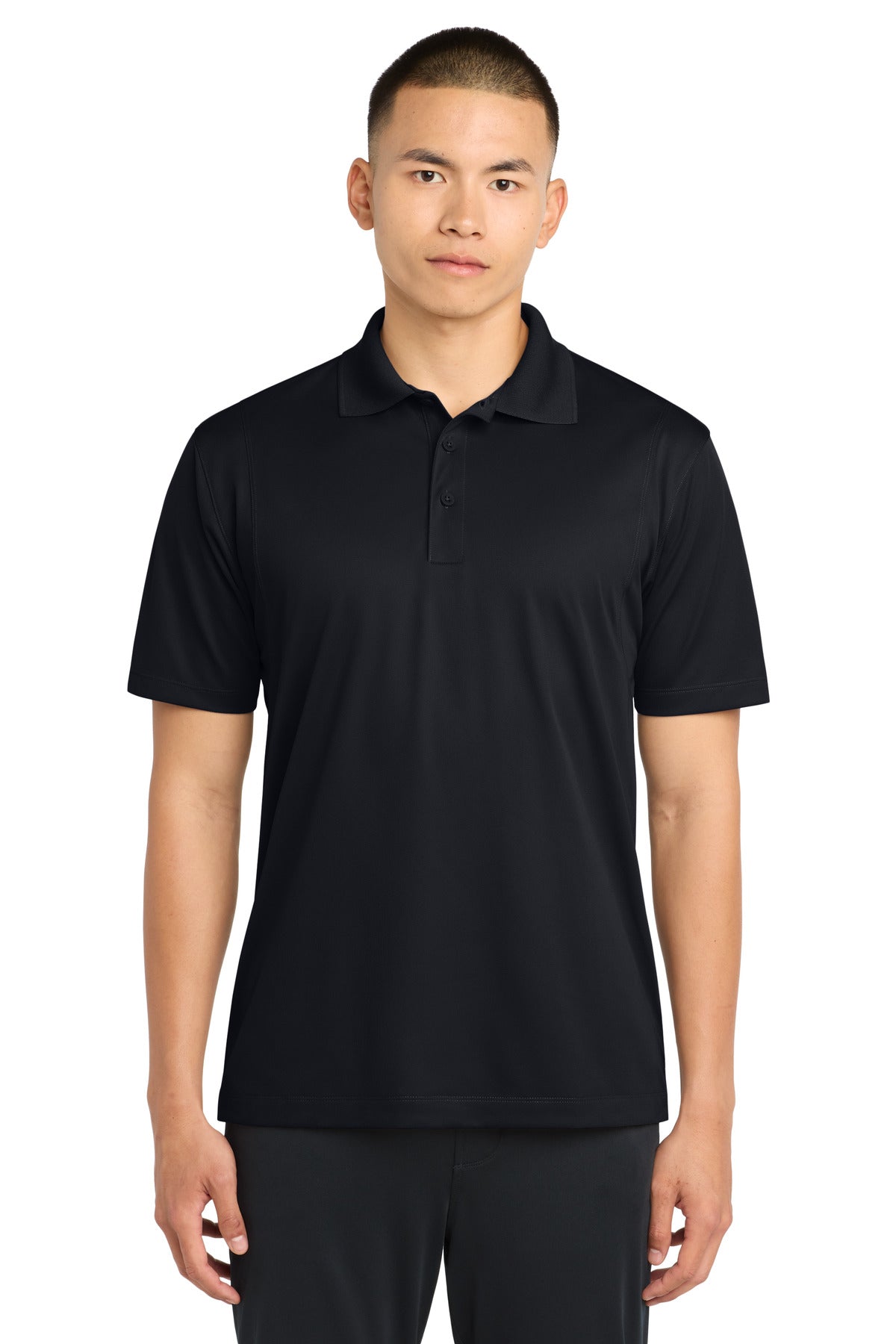 Sport-Tek Tall Micropique Sport-Wick Polo. TST650 in Black