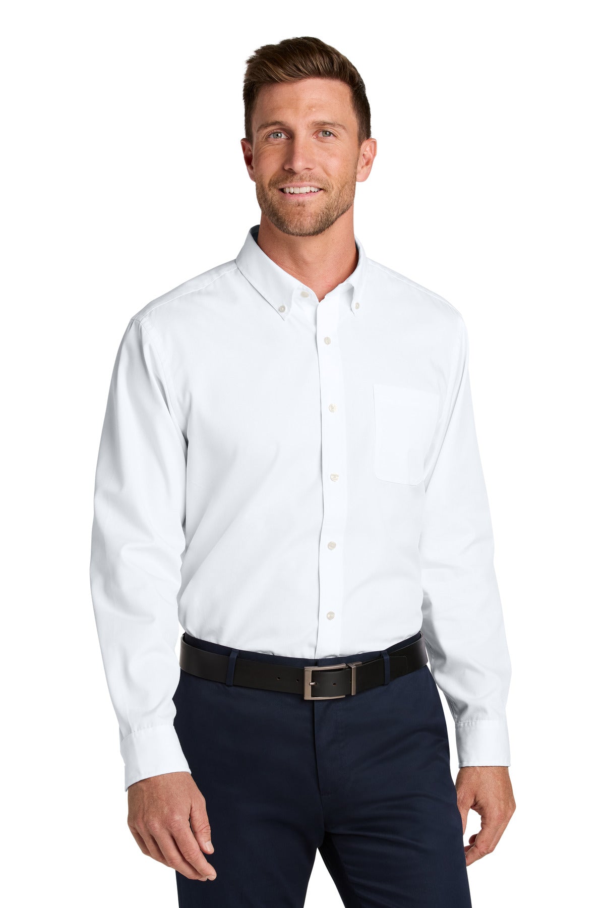 Port Authority Long Sleeve Nailhead Easy Care Shirt W816 in White