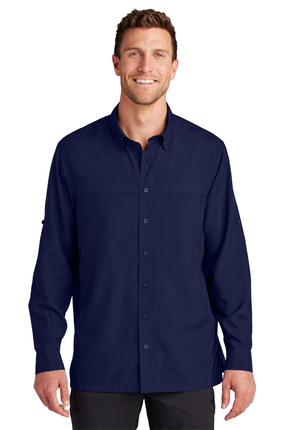 Port Authority Long Sleeve UV Daybreak Shirt W960 in True Navy