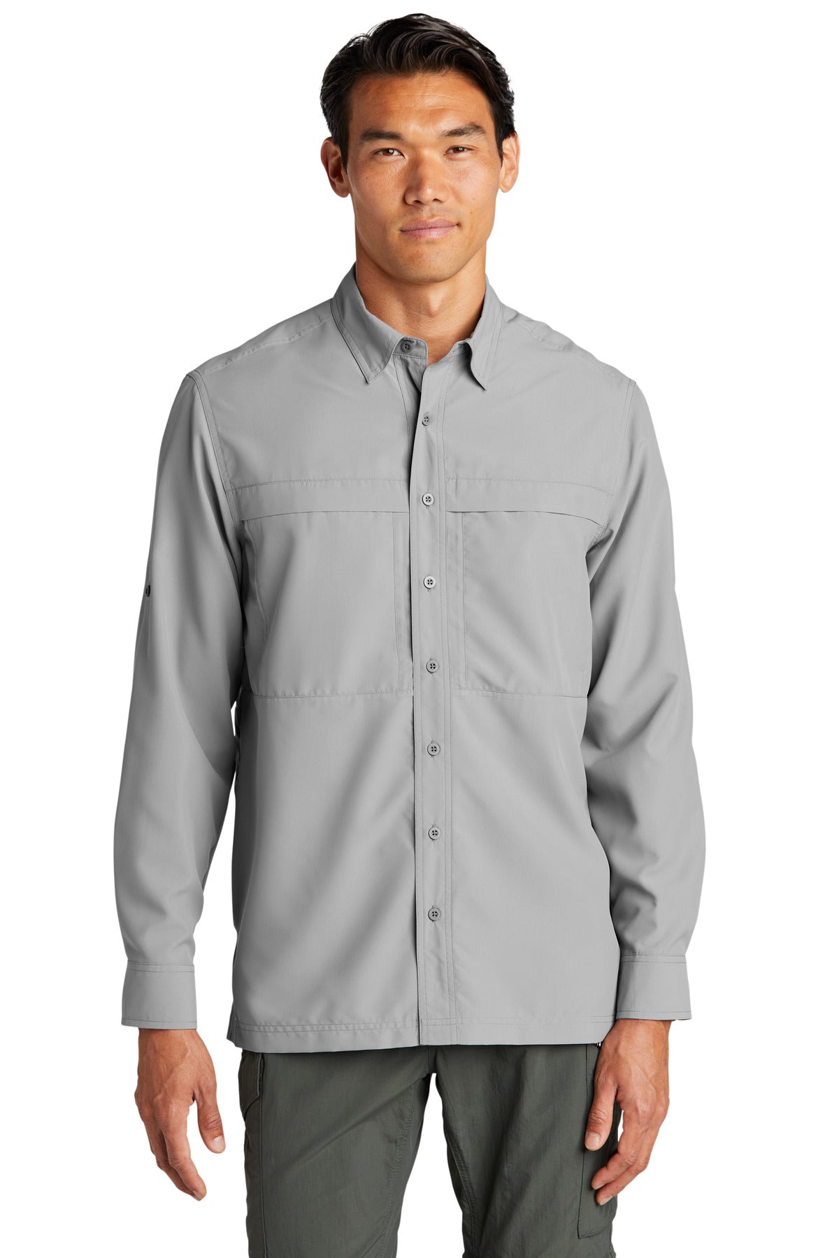 Port Authority Long Sleeve UV Daybreak Shirt W960 in Gusty Grey