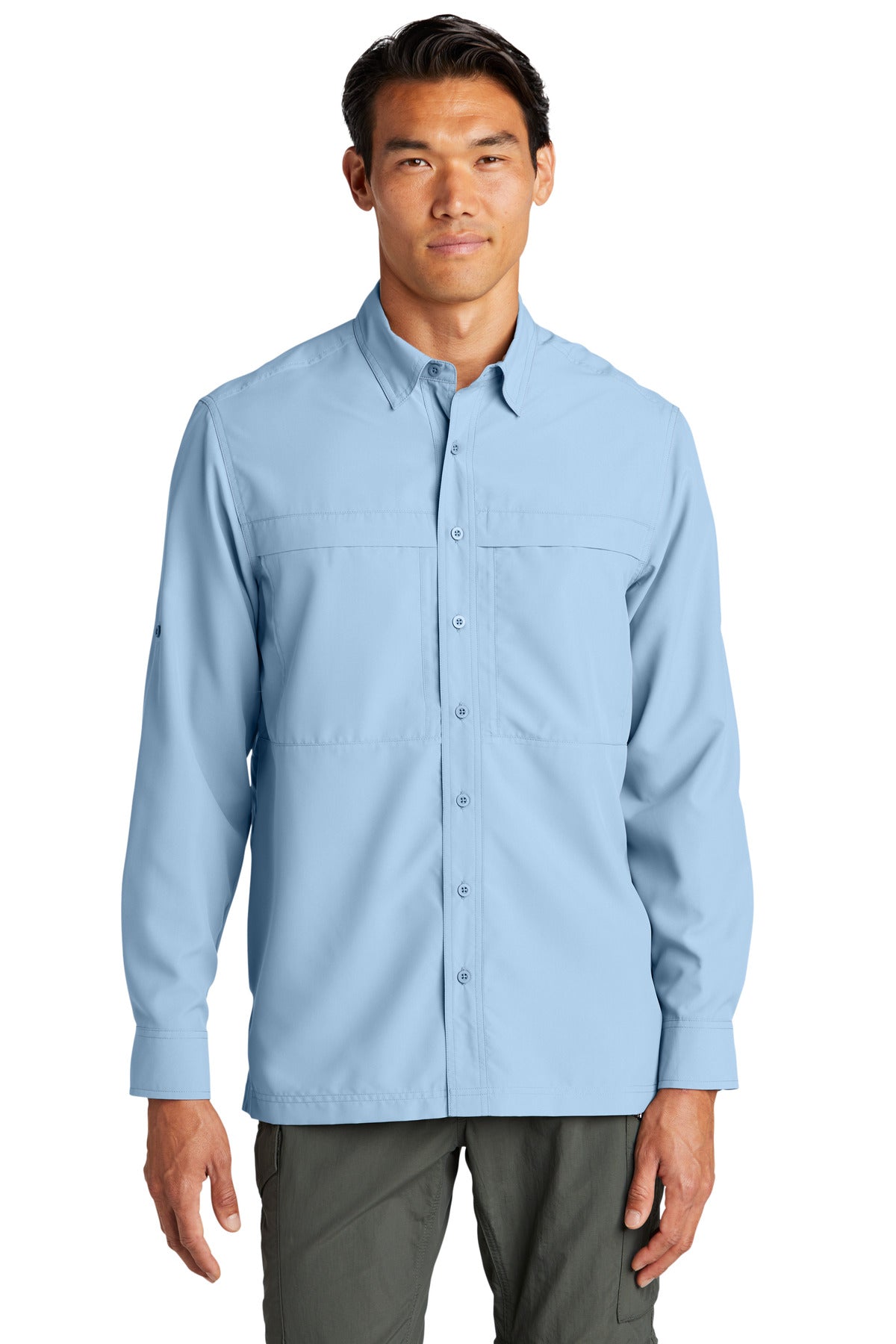 Port Authority Long Sleeve UV Daybreak Shirt W960 in Light Blue