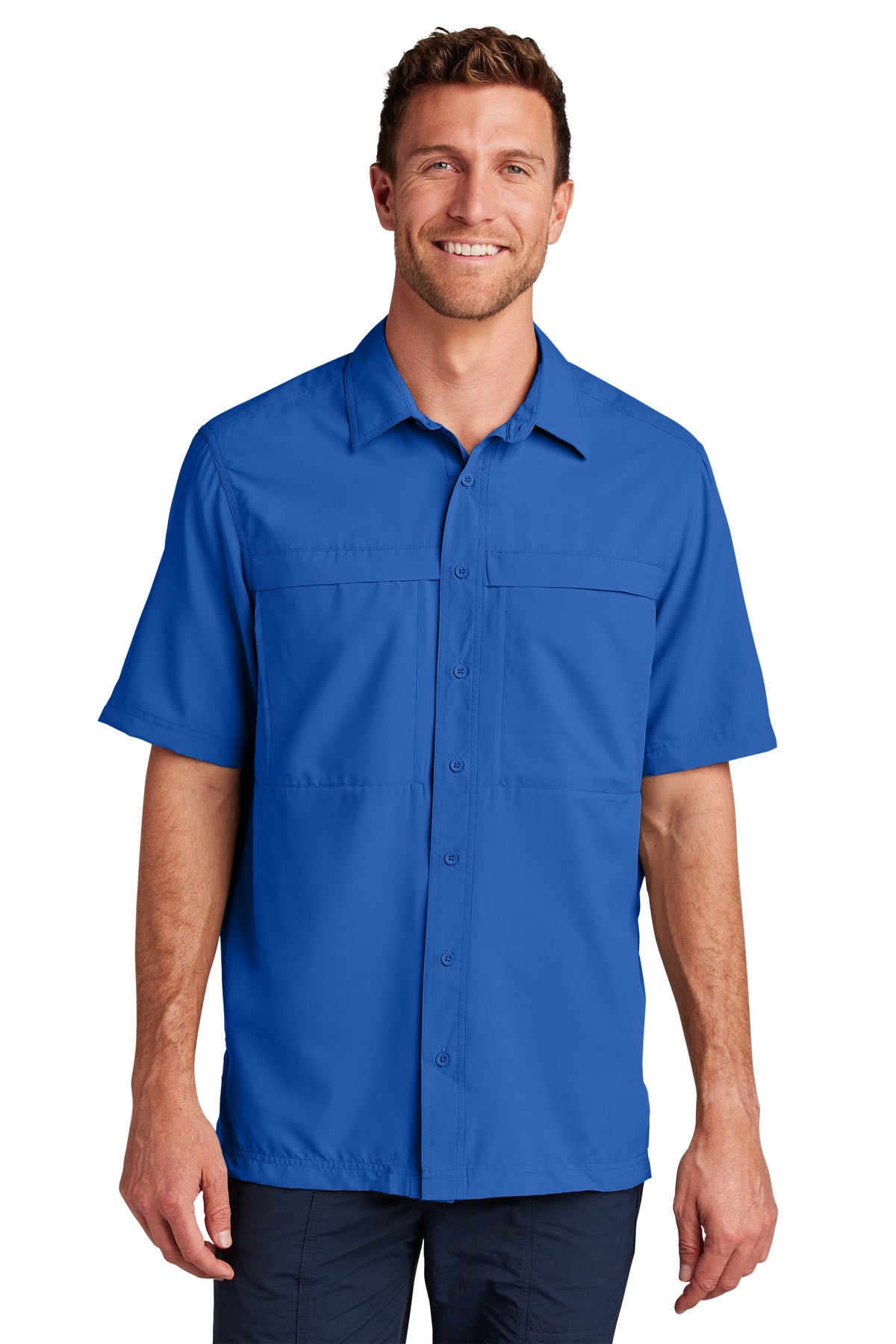 Port Authority Short Sleeve UV Daybreak Shirt W961 in True Royal