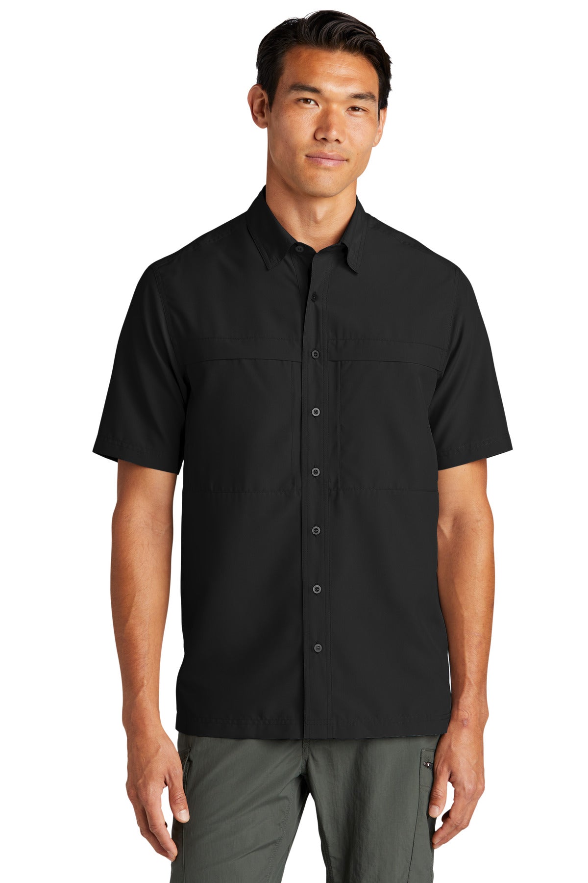 Port Authority Short Sleeve UV Daybreak Shirt W961 in Deep Black