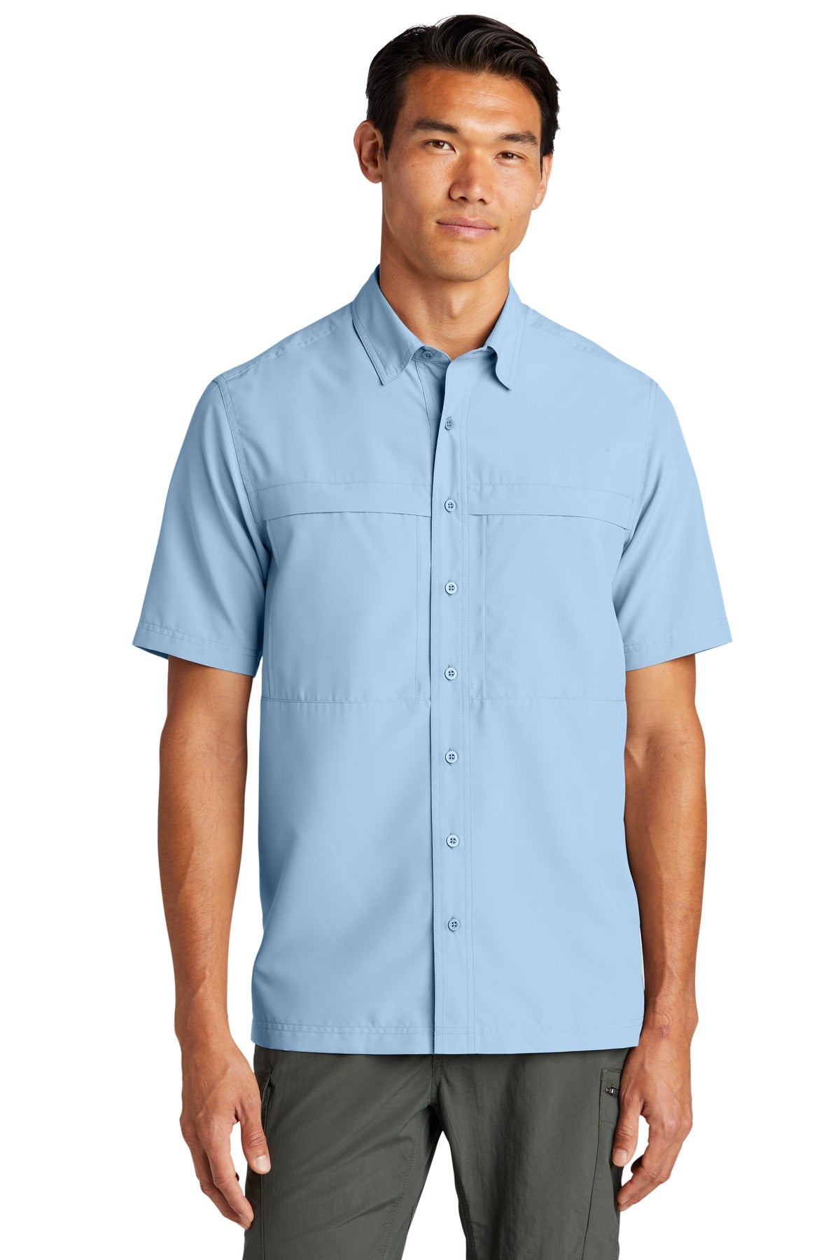 Port Authority Short Sleeve UV Daybreak Shirt W961 in Light Blue