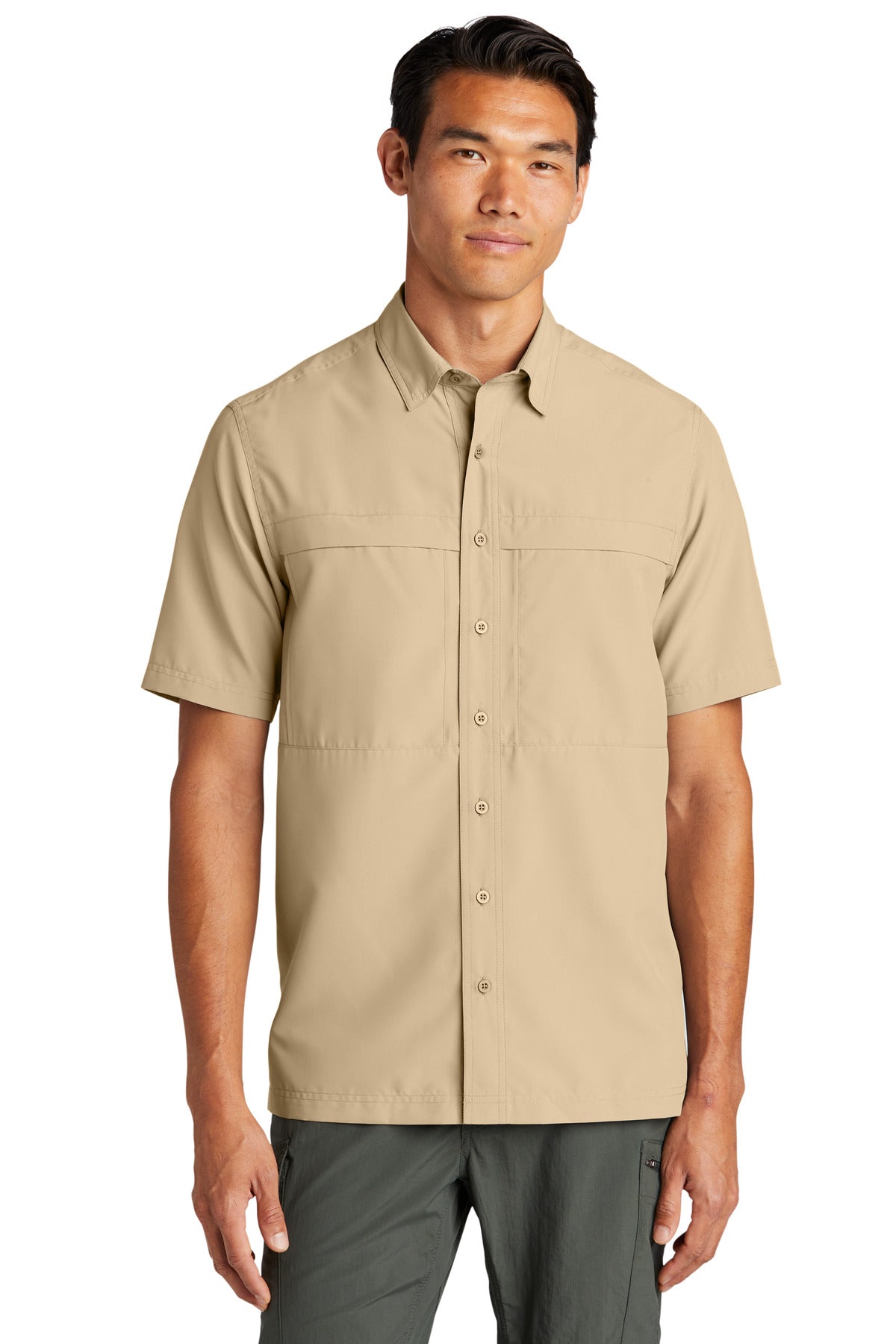 Port Authority Short Sleeve UV Daybreak Shirt W961 in Oat