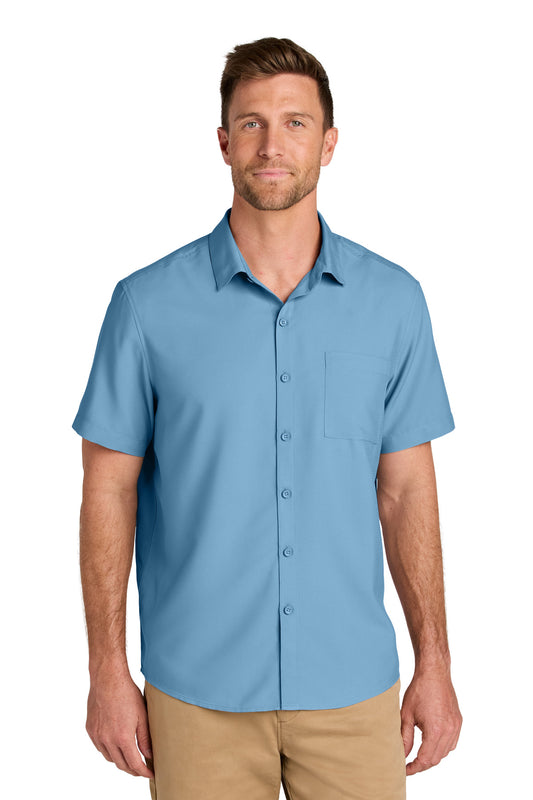 Port Authority Short Sleeve UV Dockside Shirt W963 in Carolina Blue